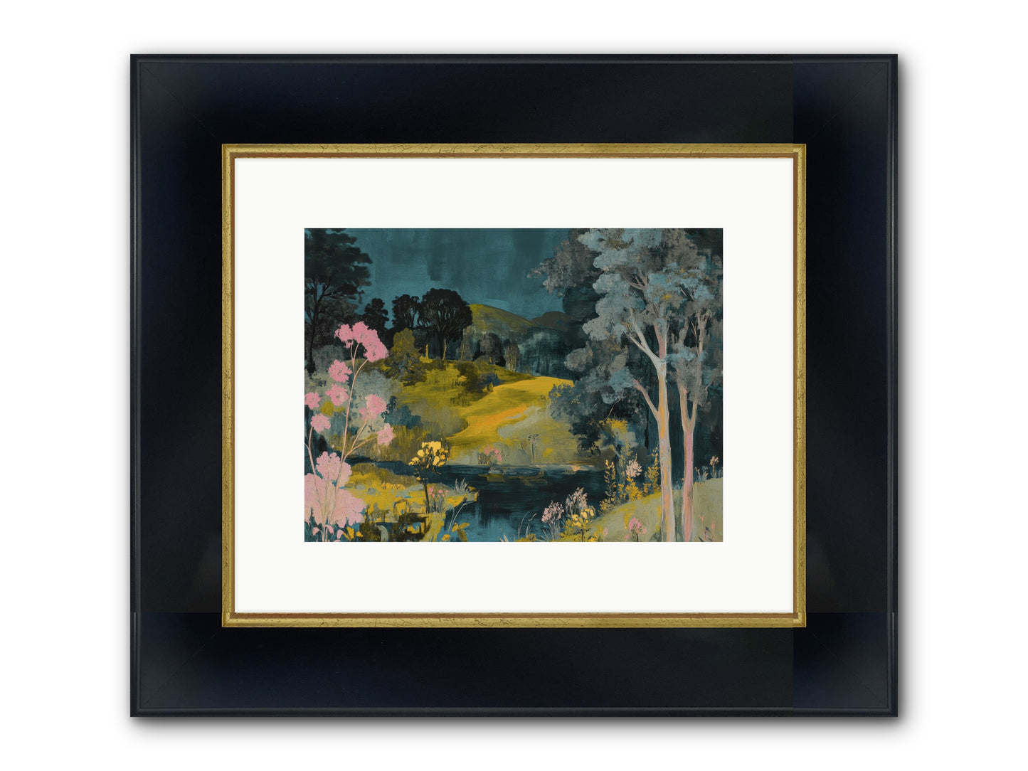 The Meadow Remembers Framed Print - Wide Black w/Gold 12x9