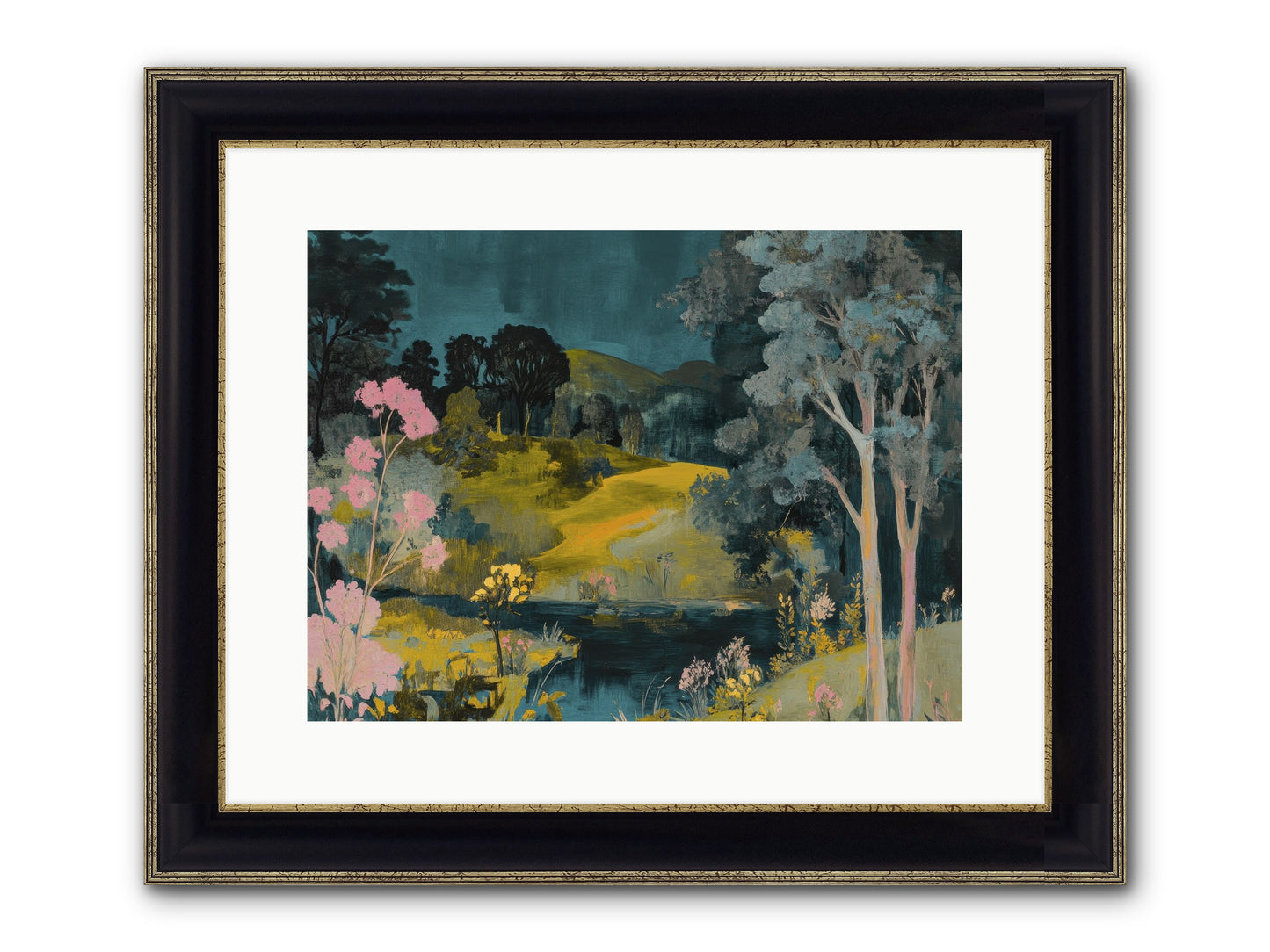 The Meadow Remembers Framed Print - Black & Gold 16x12