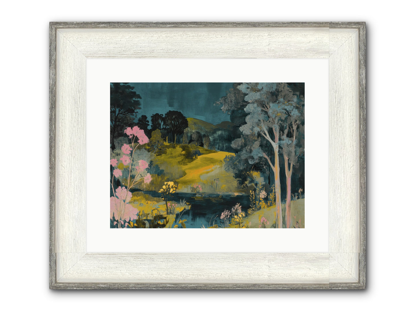 The Meadow Remembers Framed Print - Driftwood White 16x12