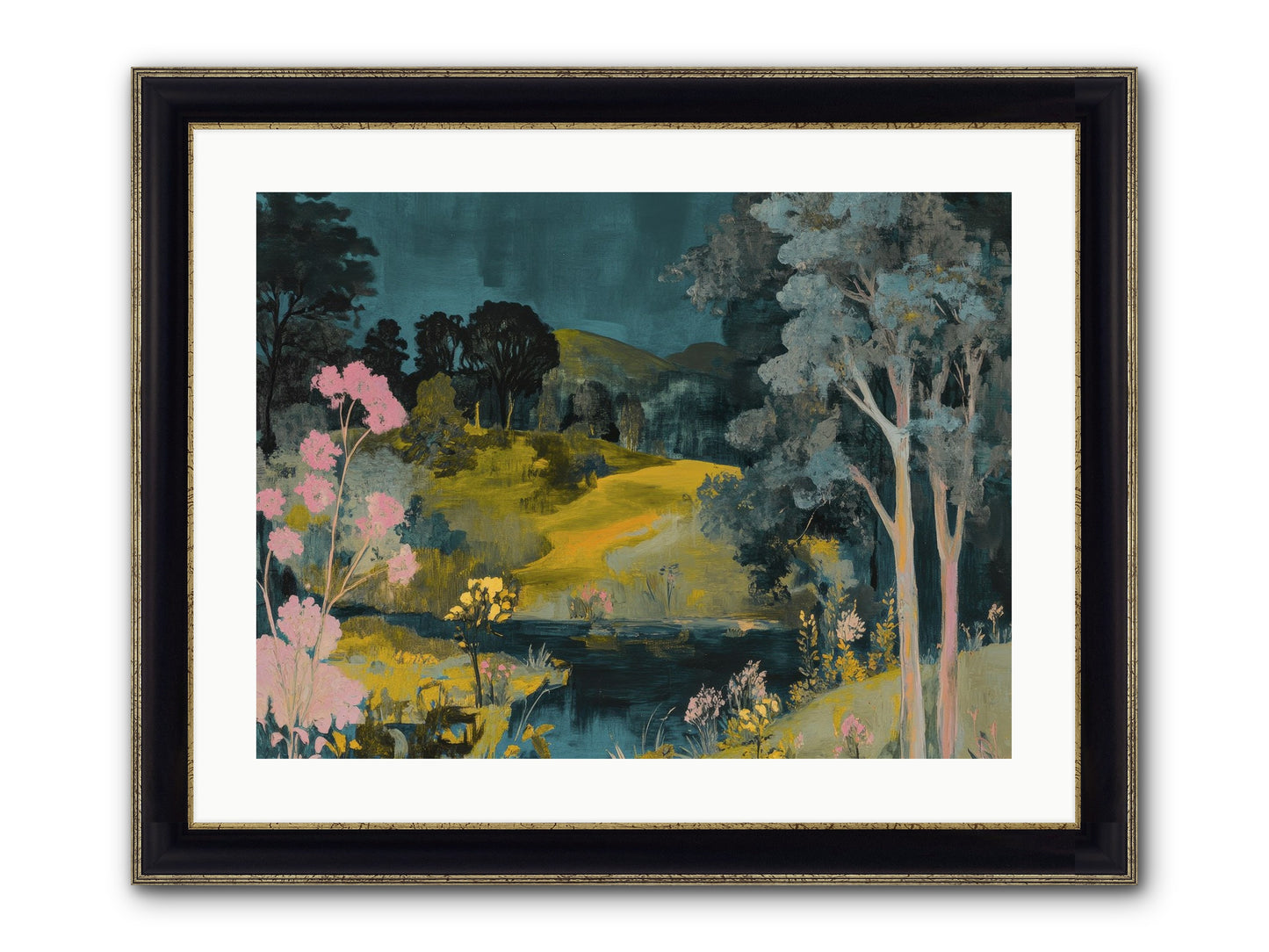 The Meadow Remembers Framed Print - Black & Gold 24x18
