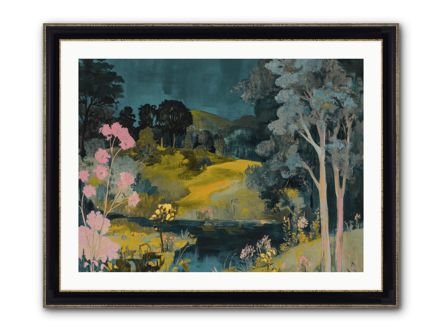 The Meadow Remembers Framed Print - Black & Gold 32x24