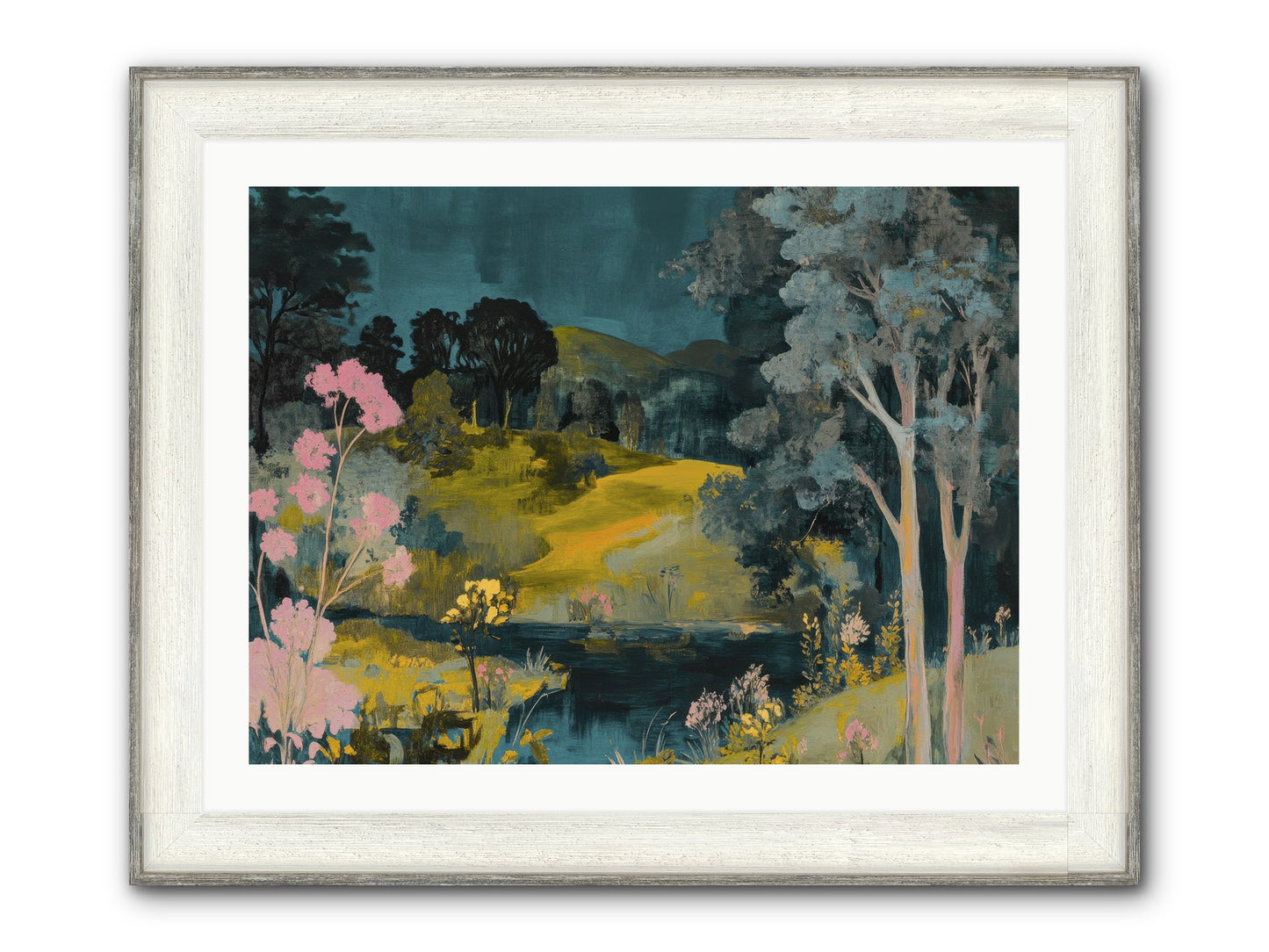 The Meadow Remembers Framed Print - Driftwood White 32x24