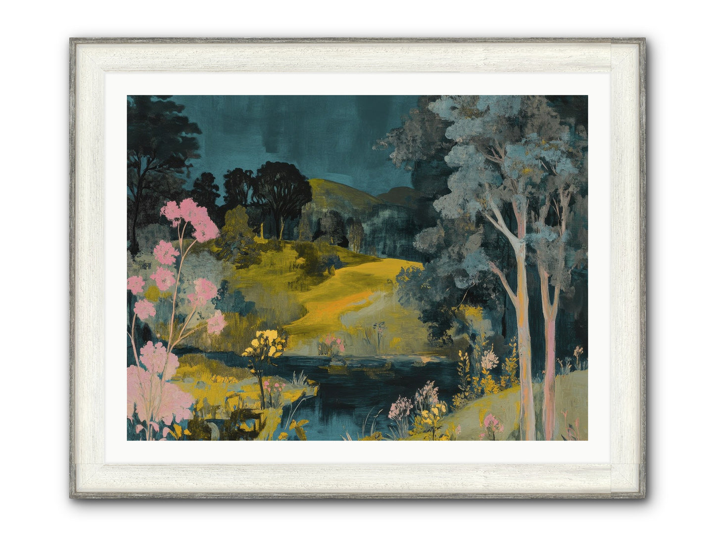The Meadow Remembers Framed Print - Driftwood White 40x30