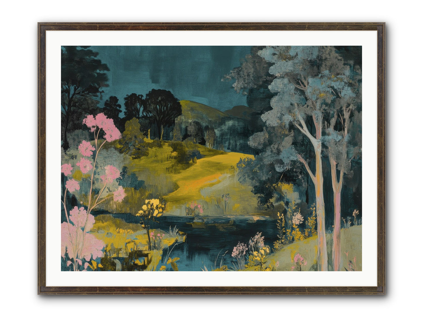 The Meadow Remembers Framed Print - Slimwoods Black/Gold 40x30