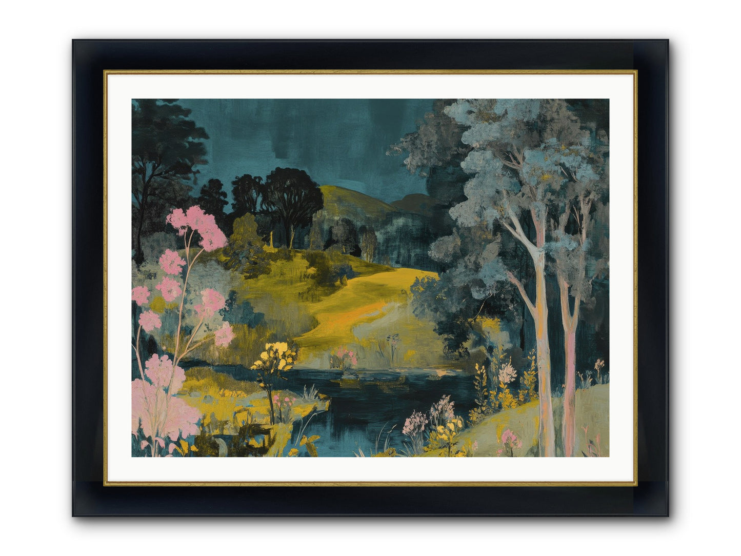 The Meadow Remembers Framed Print - Wide Black w/Gold 40x30
