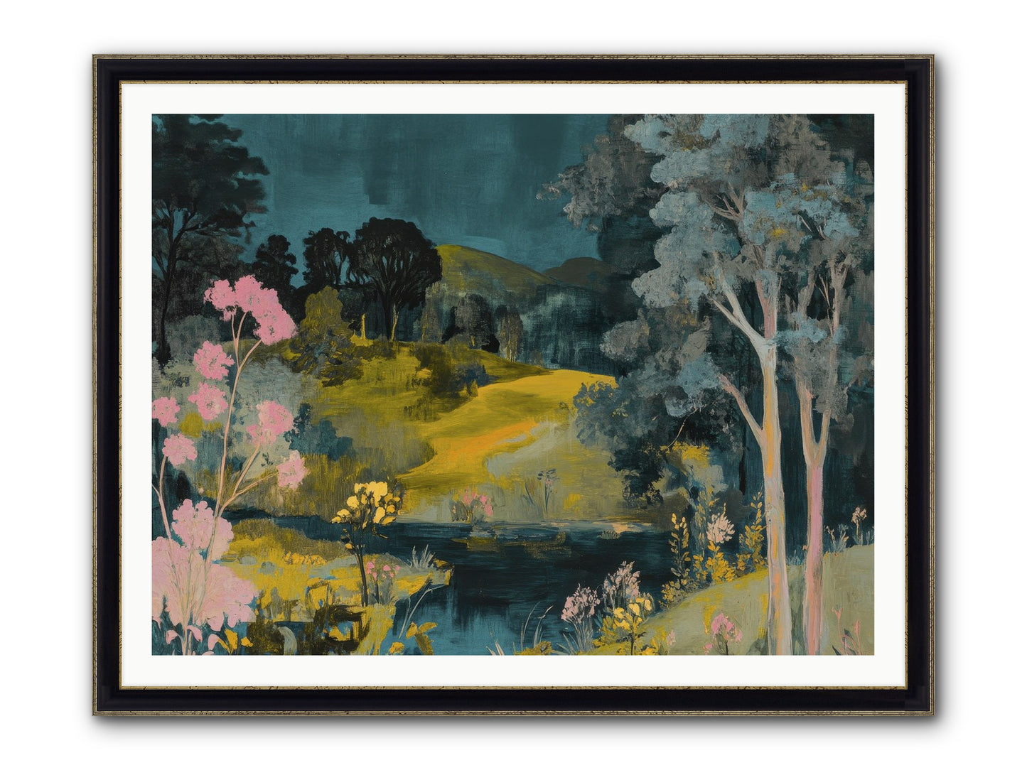 The Meadow Remembers Framed Print - Black & Gold 48x36