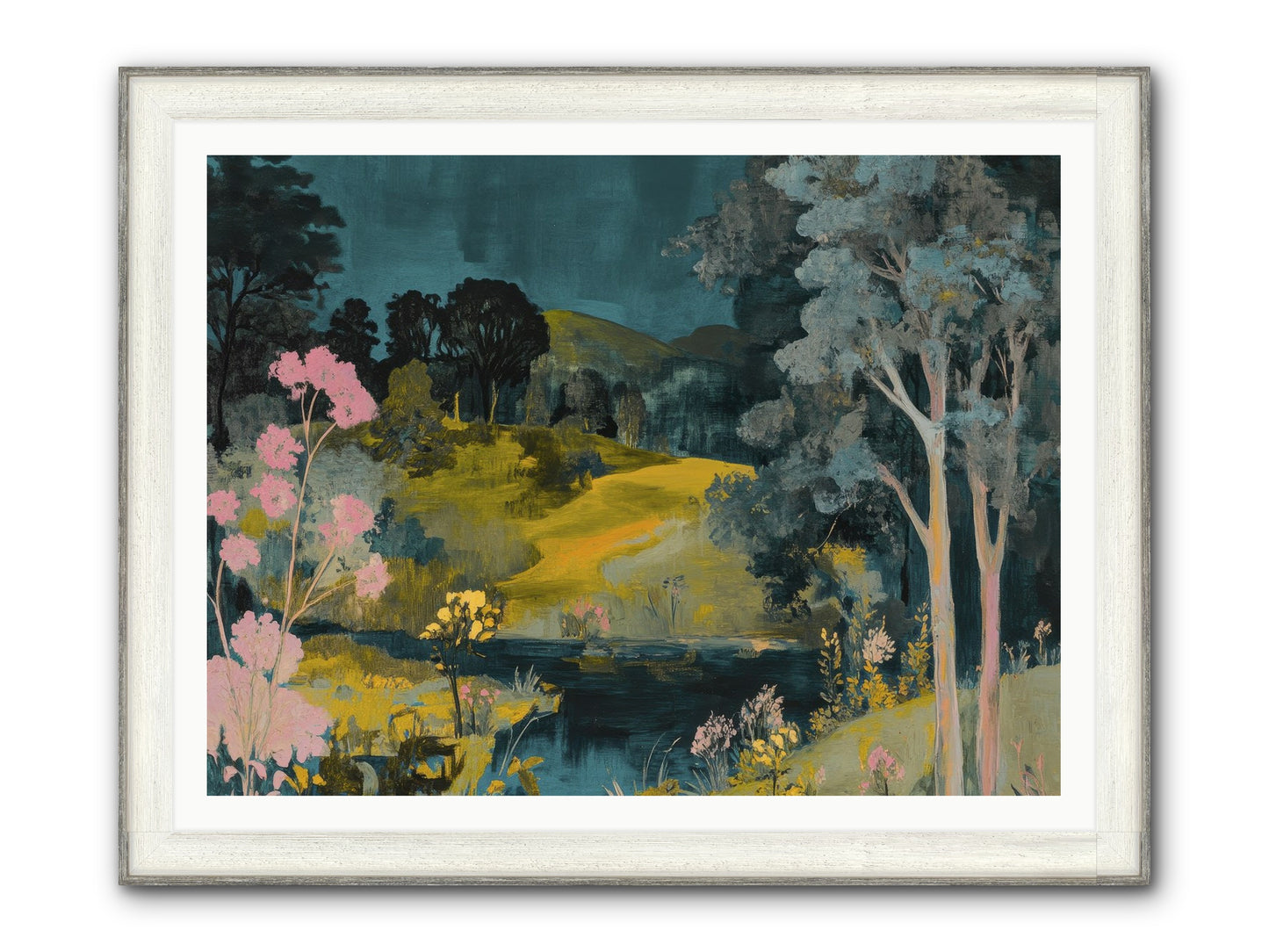The Meadow Remembers Framed Print - Driftwood White 48x36