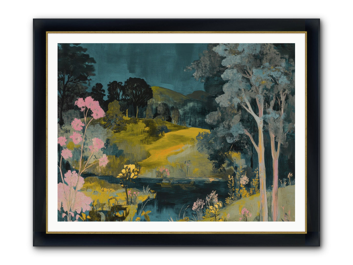 The Meadow Remembers Framed Print - Wide Black w/Gold 48x36
