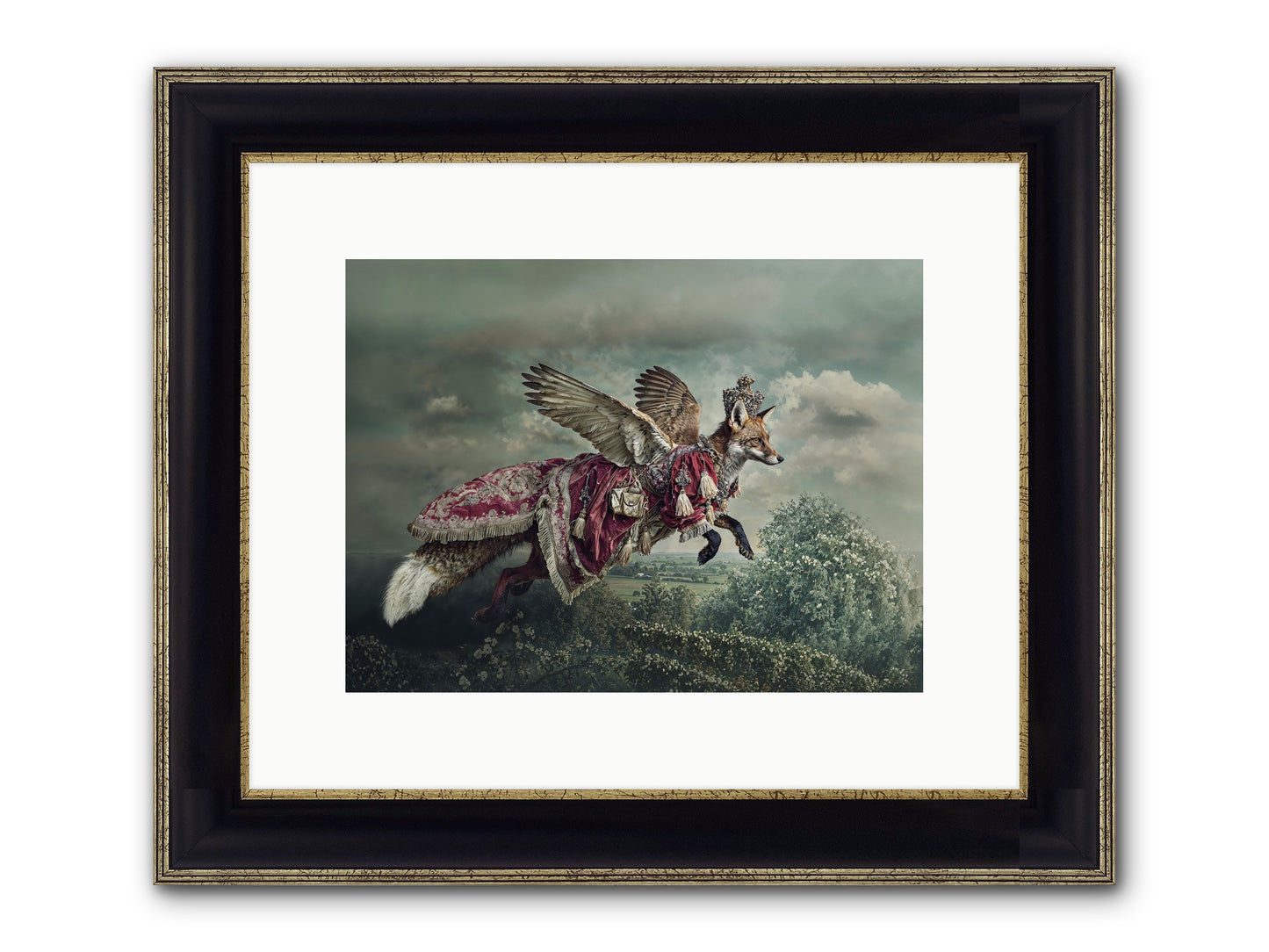 The Meadow Where You Waited Framed Print - Black & Gold 12x9