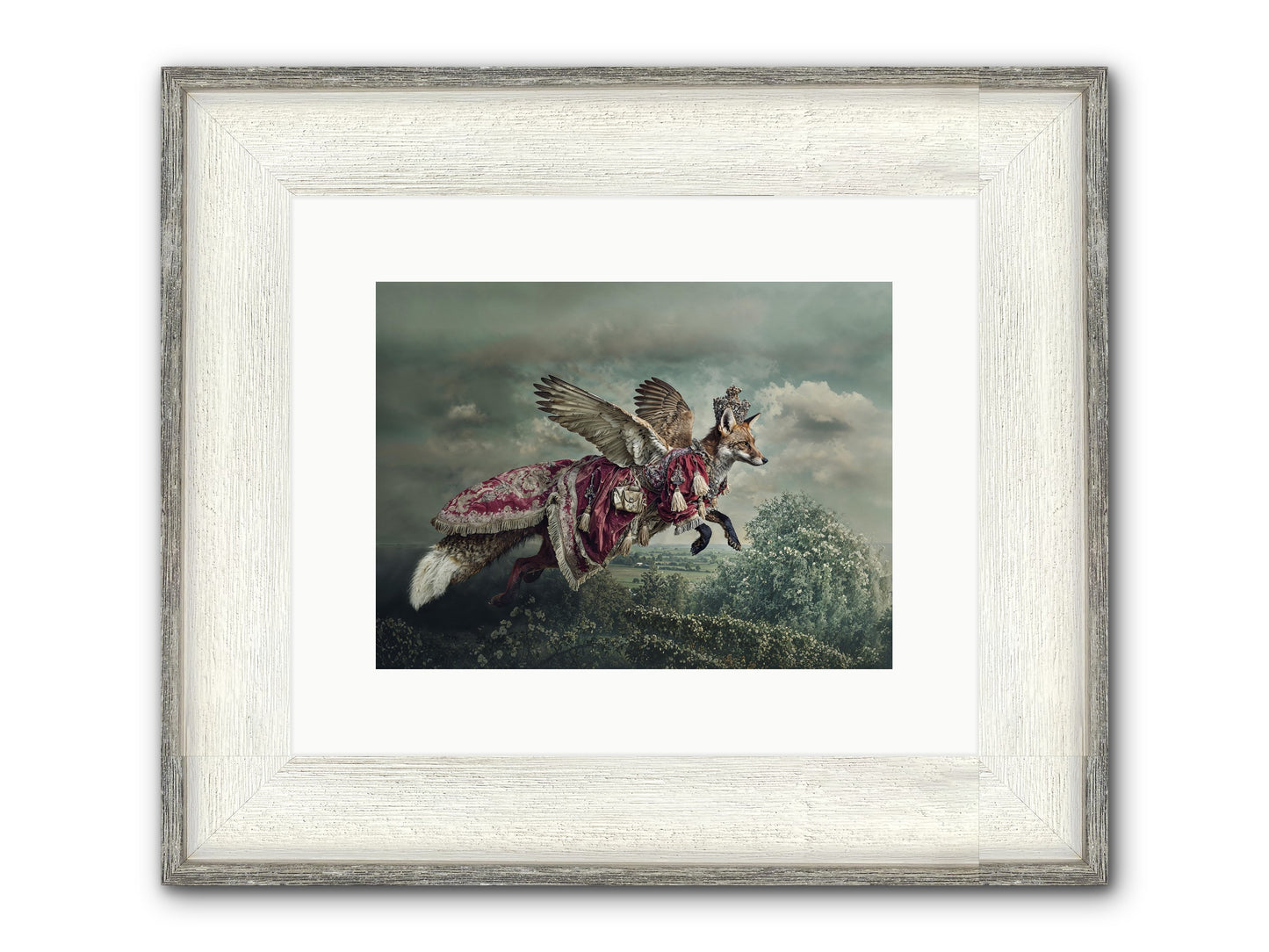 The Meadow Where You Waited Framed Print - Driftwood White 12x9