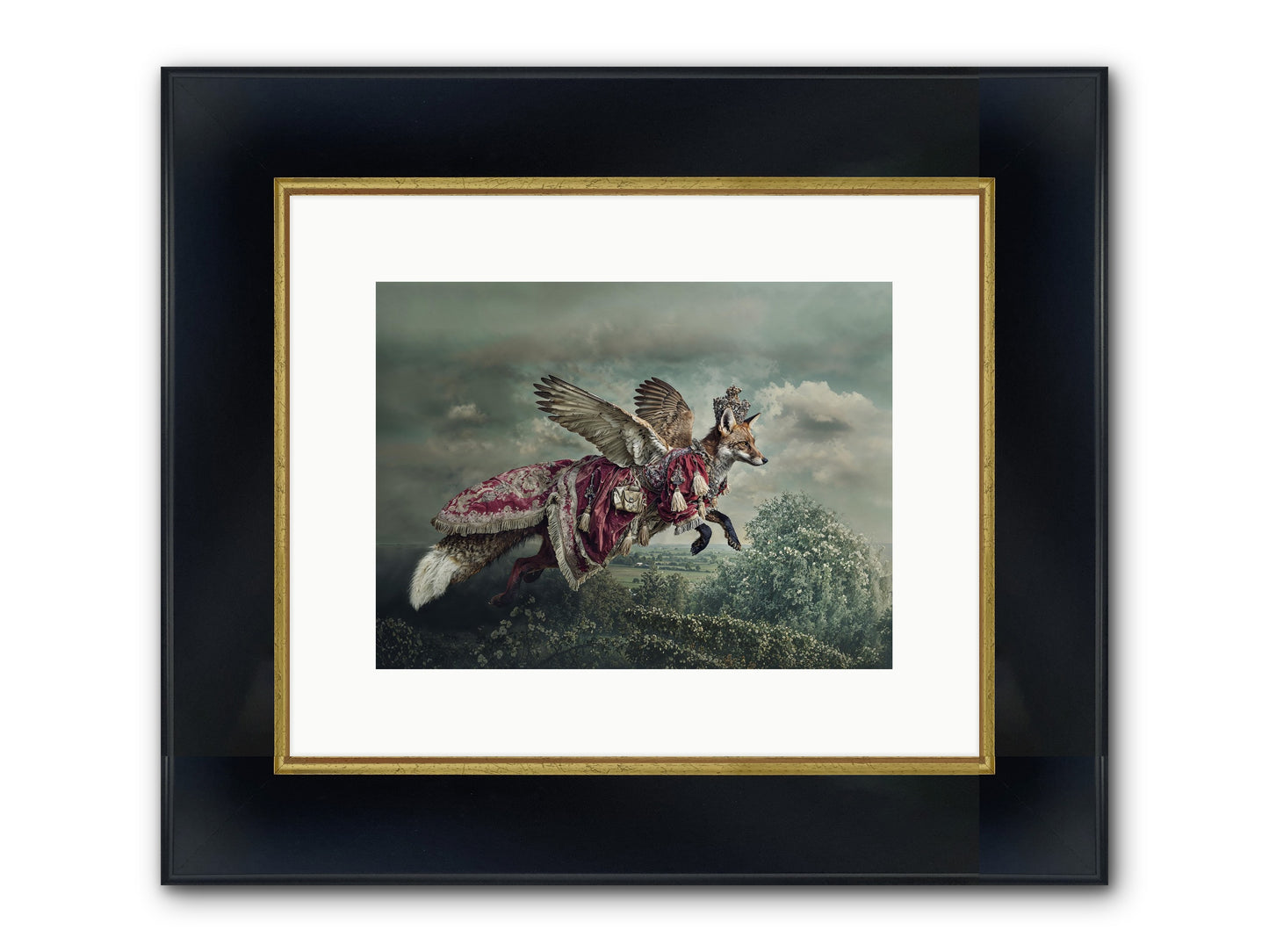 The Meadow Where You Waited Framed Print - Wide Black w/Gold 12x9