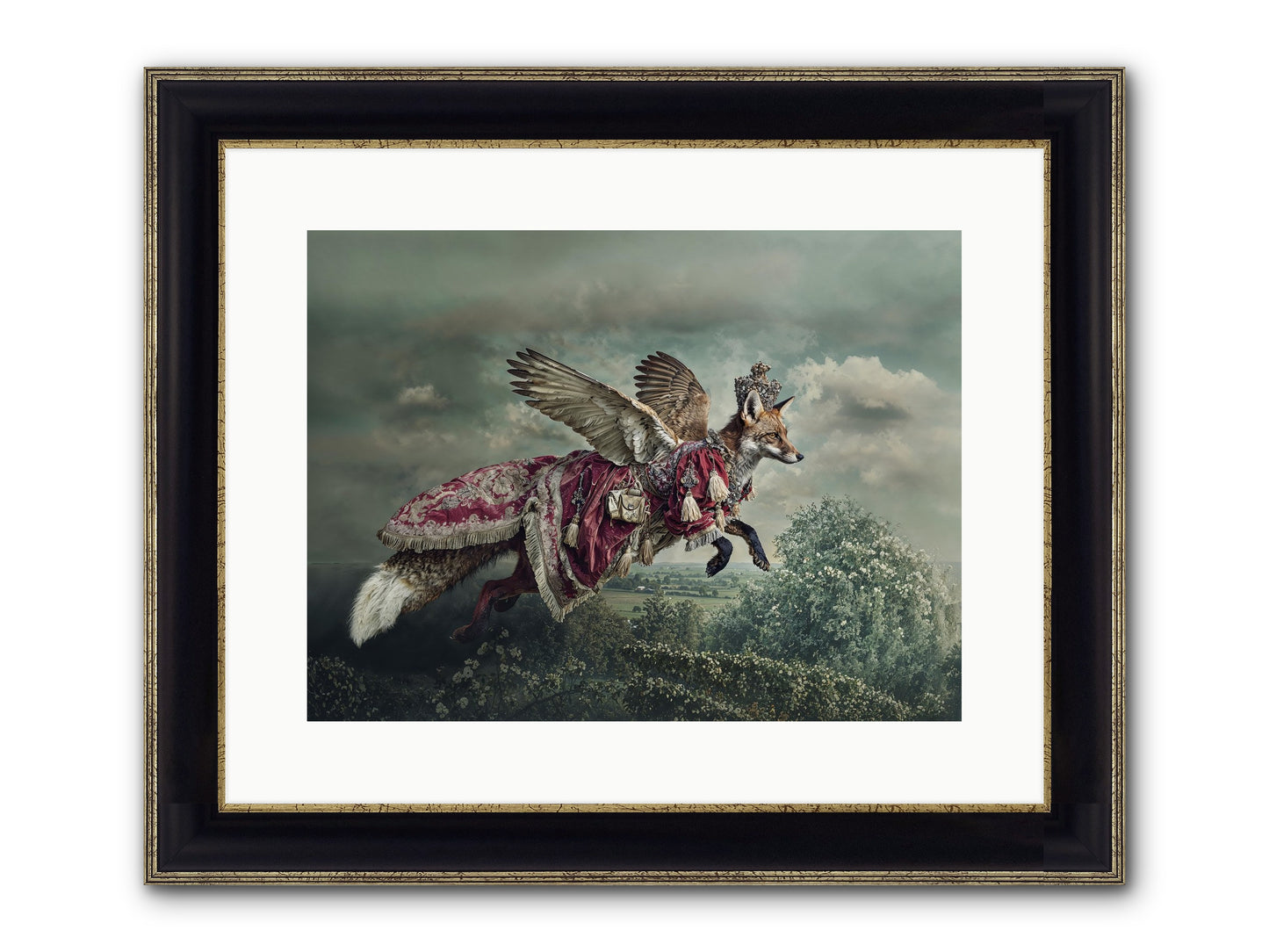 The Meadow Where You Waited Framed Print - Black & Gold 16x12