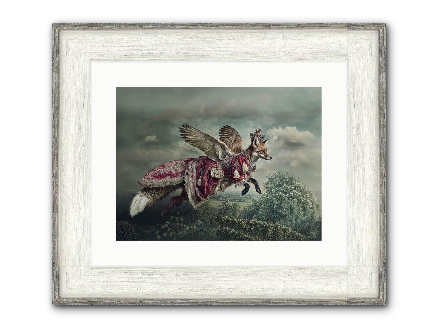 The Meadow Where You Waited Framed Print - Driftwood White 16x12