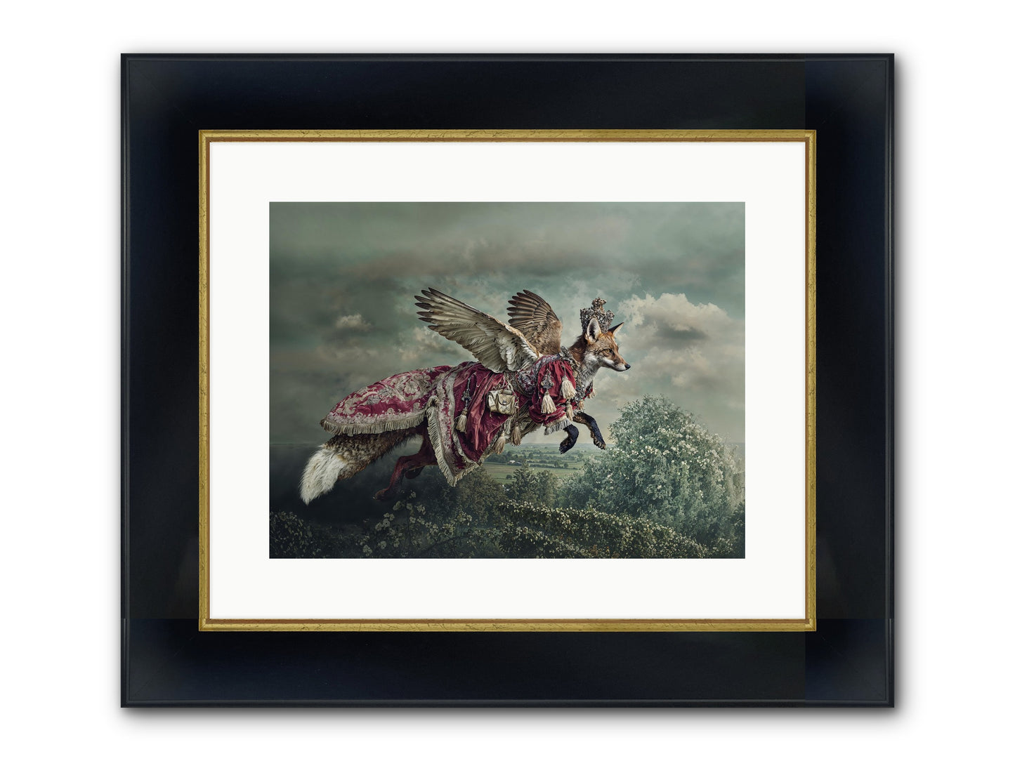 The Meadow Where You Waited Framed Print - Wide Black w/Gold 16x12