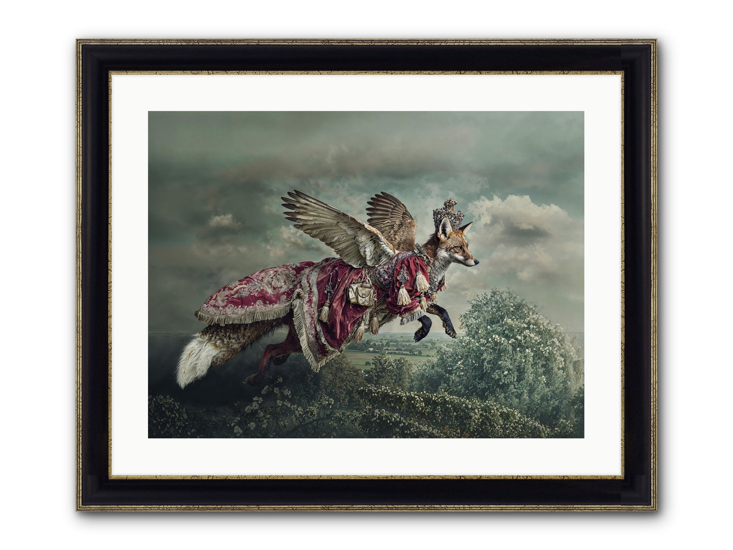 The Meadow Where You Waited Framed Print - Black & Gold 24x18