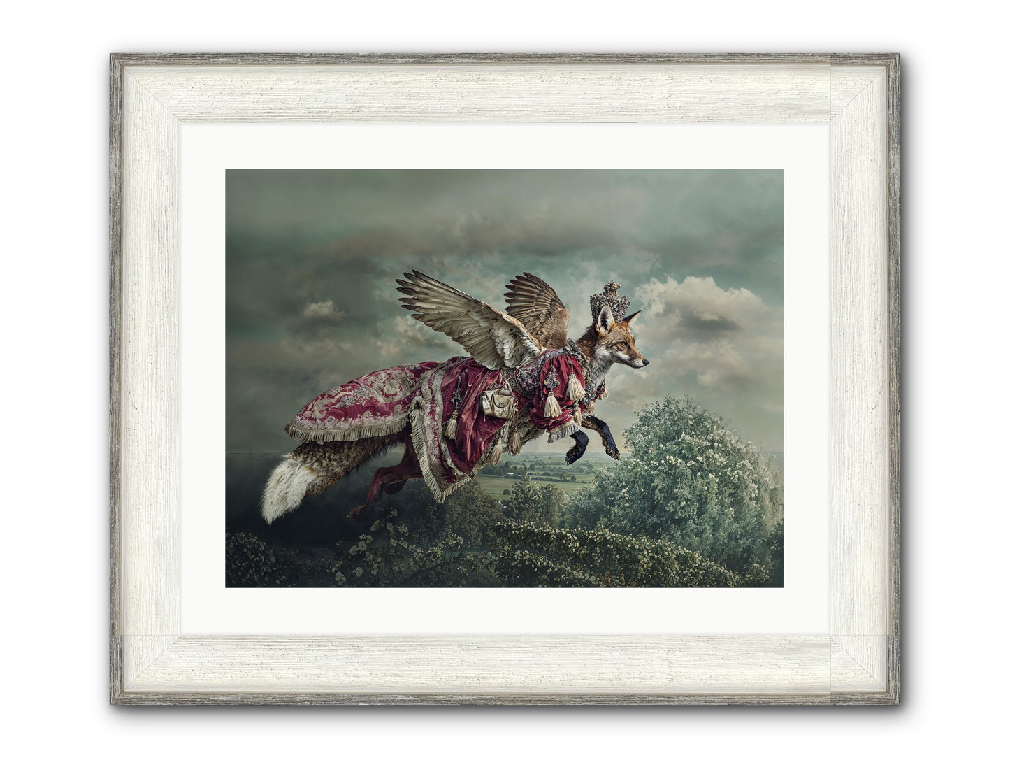 The Meadow Where You Waited Framed Print - Driftwood White 24x18