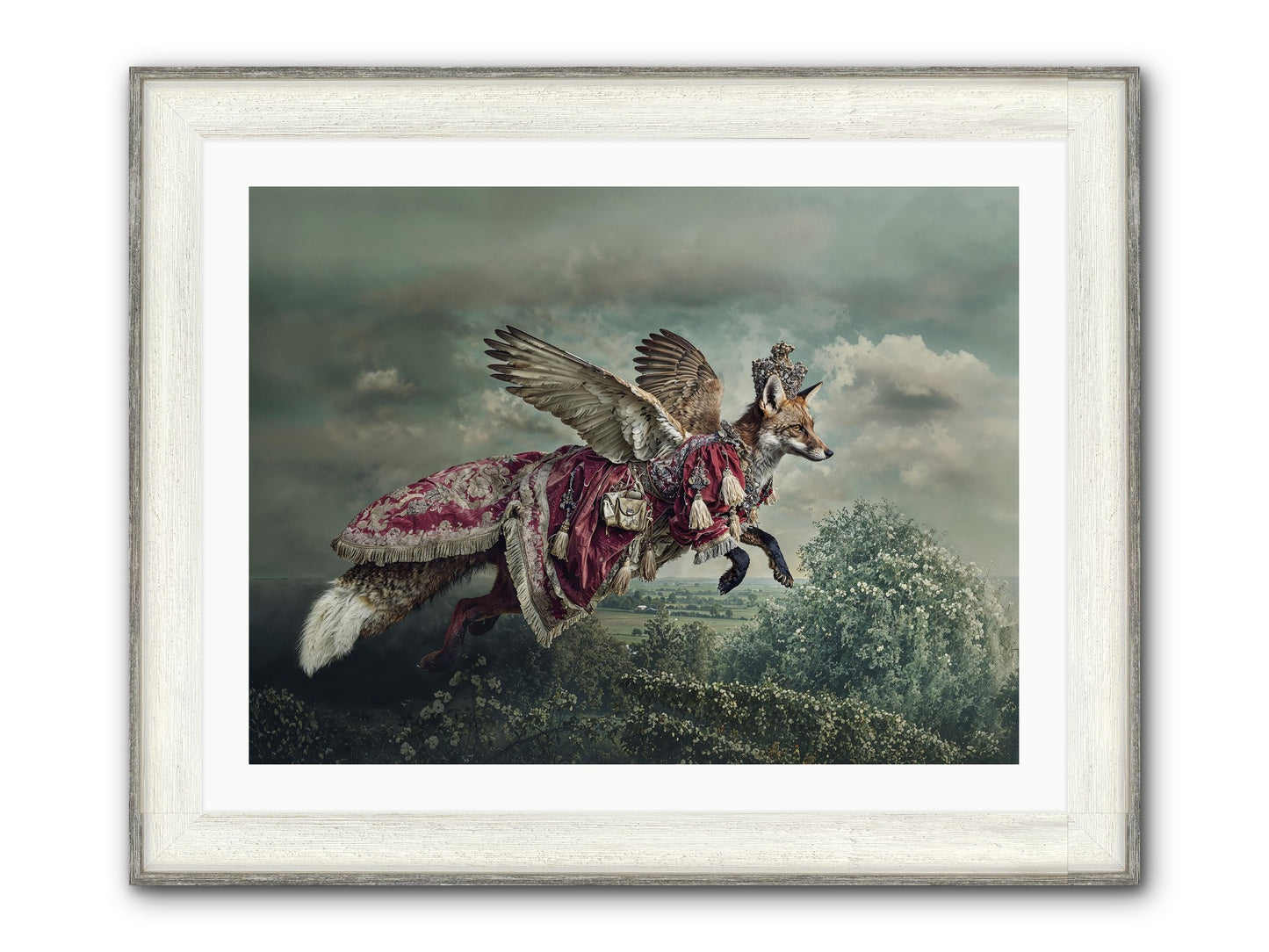 The Meadow Where You Waited Framed Print - Driftwood White 32x24