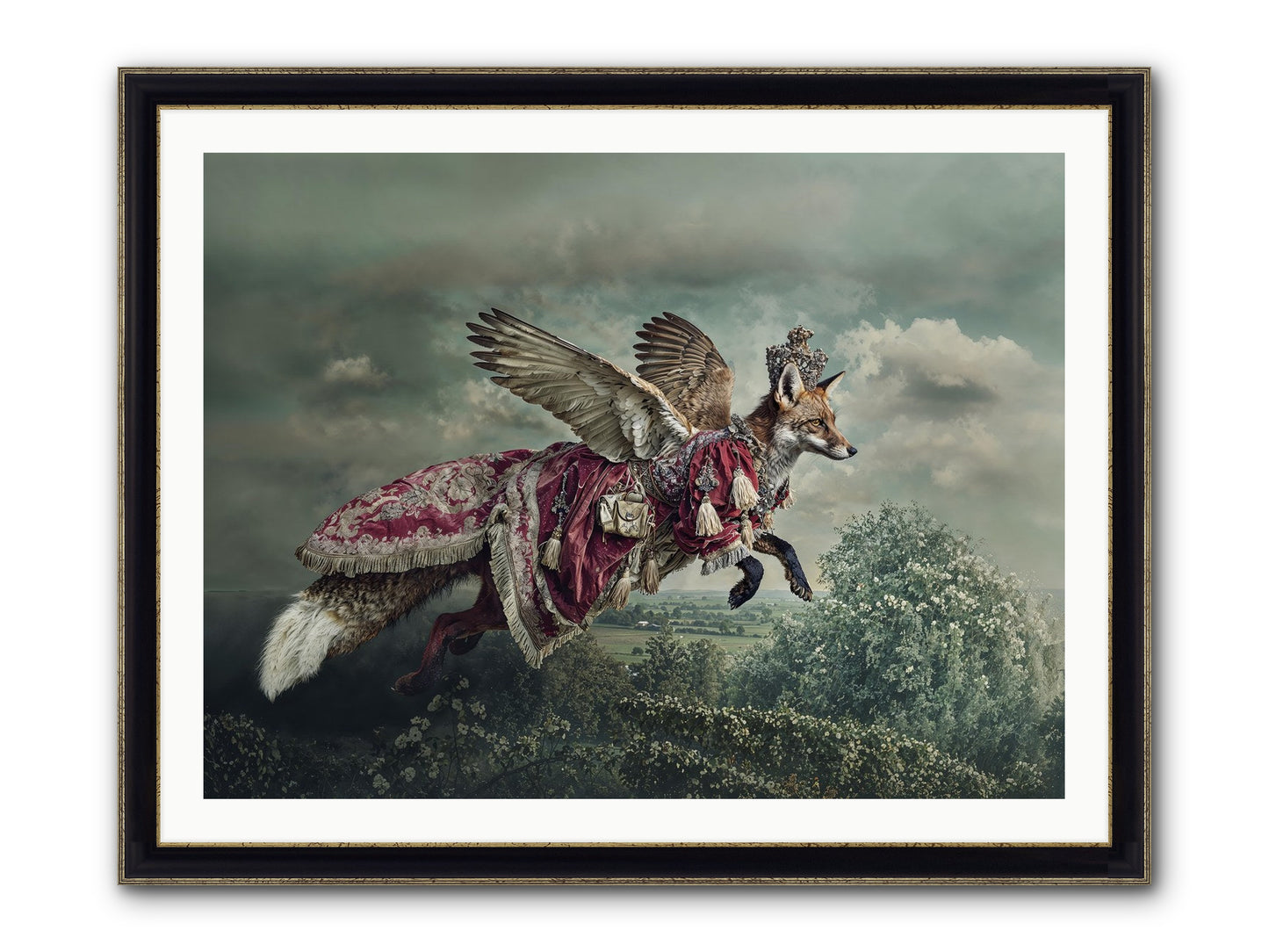 The Meadow Where You Waited Framed Print - Black & Gold 40x30