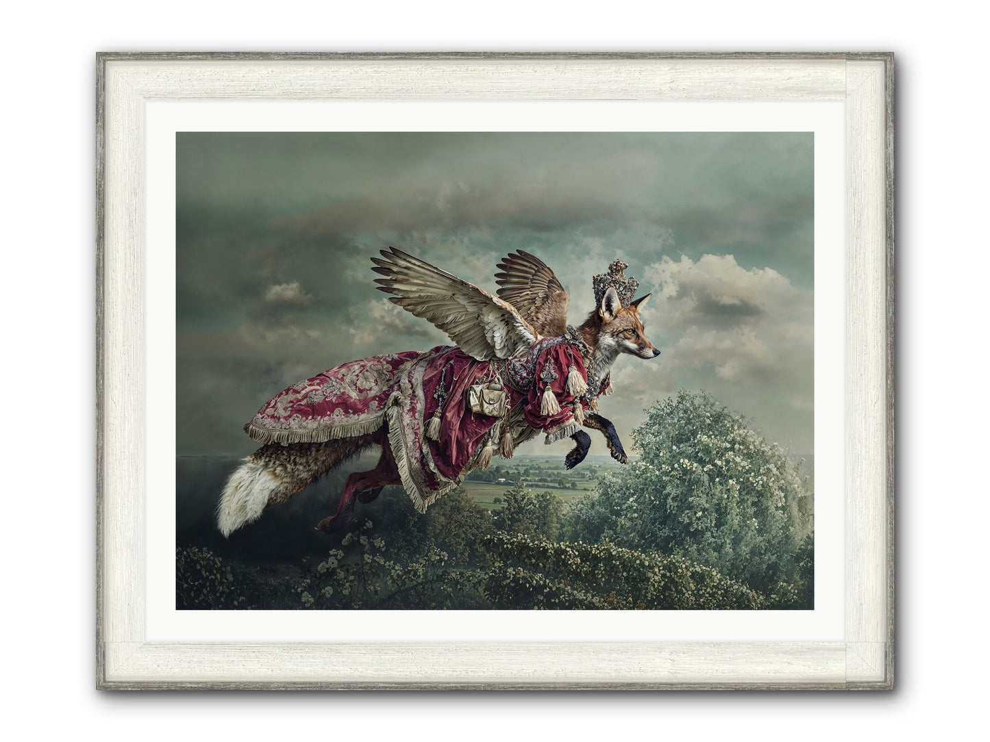 The Meadow Where You Waited Framed Print - Driftwood White 40x30