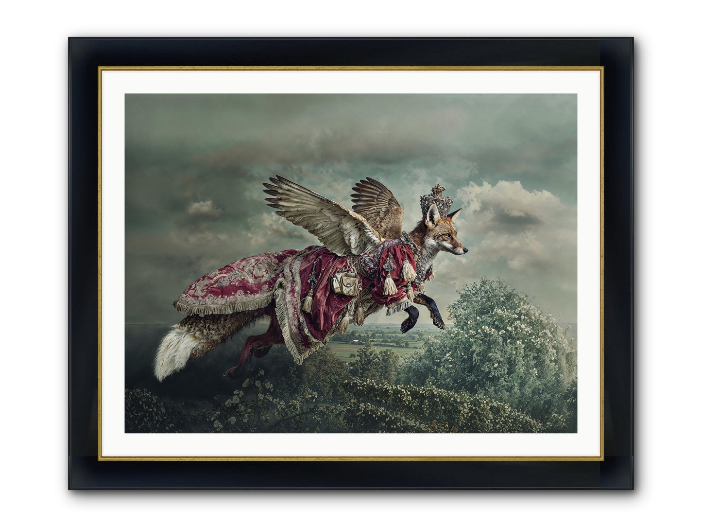 The Meadow Where You Waited Framed Print - Wide Black w/Gold 40x30