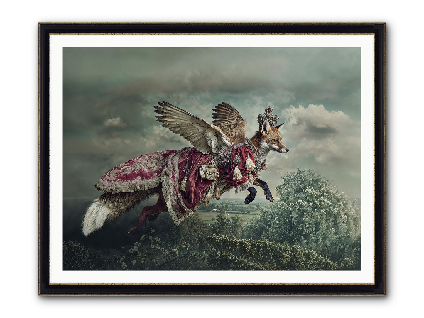 The Meadow Where You Waited Framed Print - Black & Gold 48x36