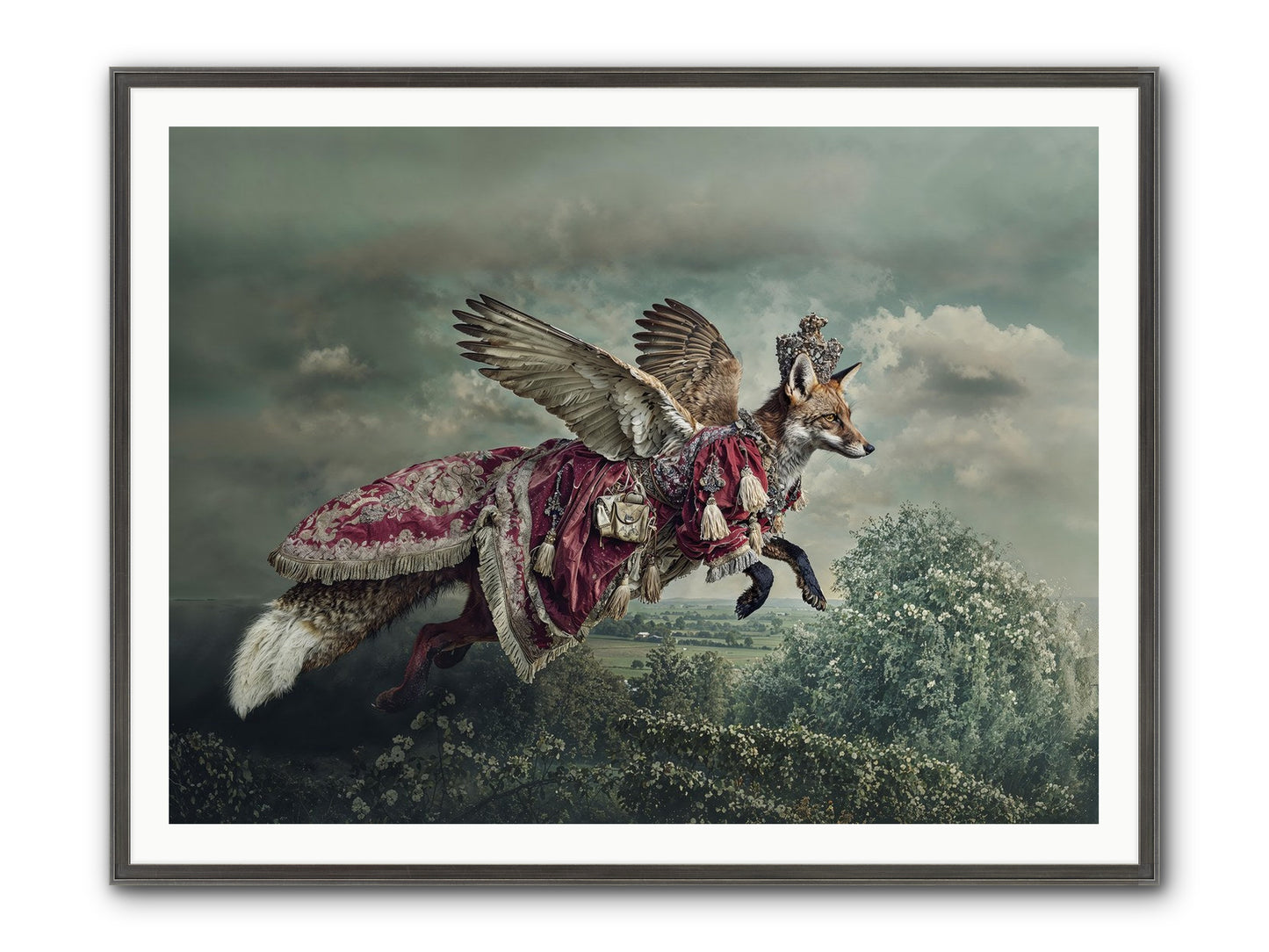 The Meadow Where You Waited Framed Print - Slimwoods Black/Silver 48x36