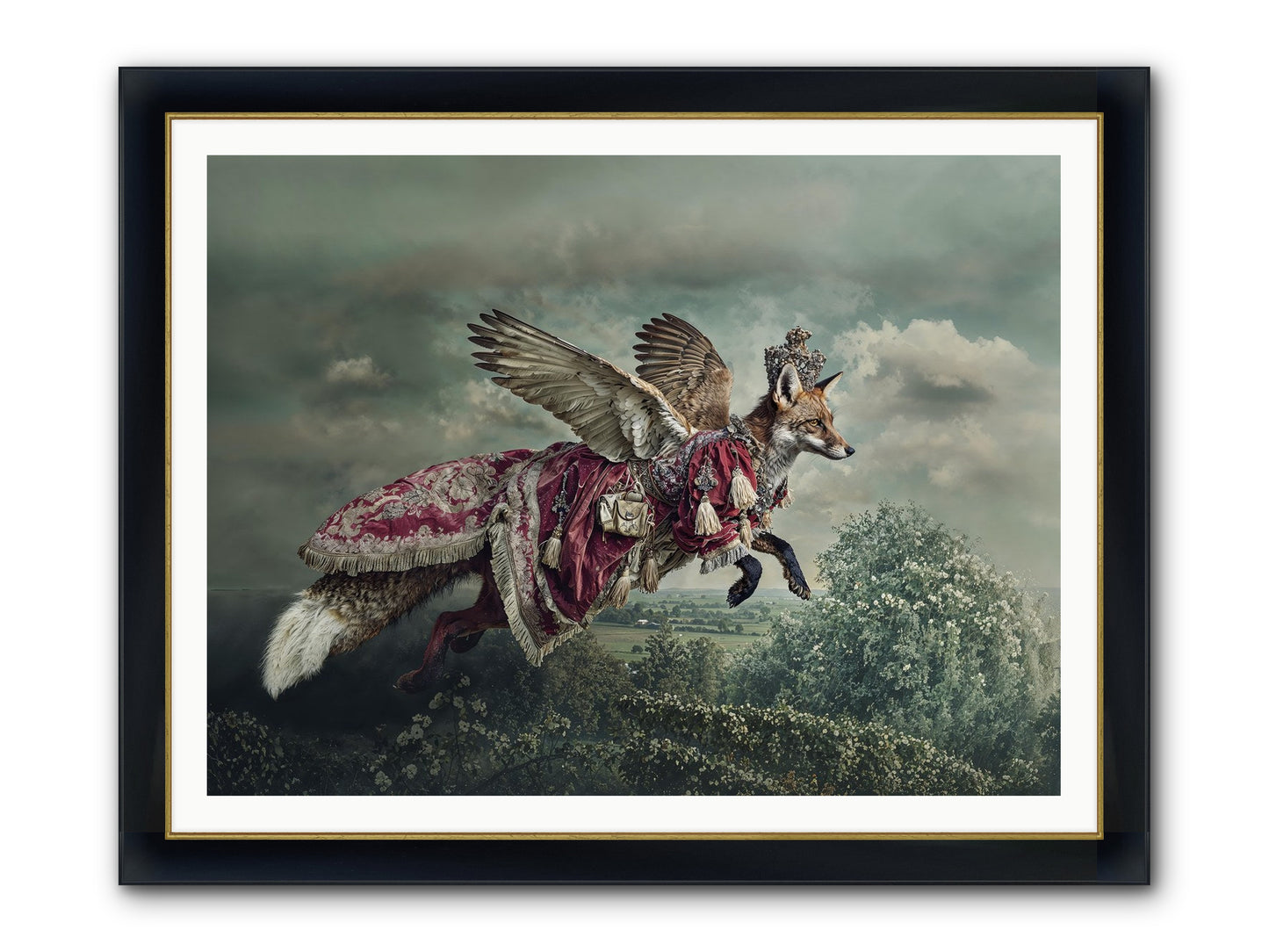 The Meadow Where You Waited Framed Print - Wide Black w/Gold 48x36
