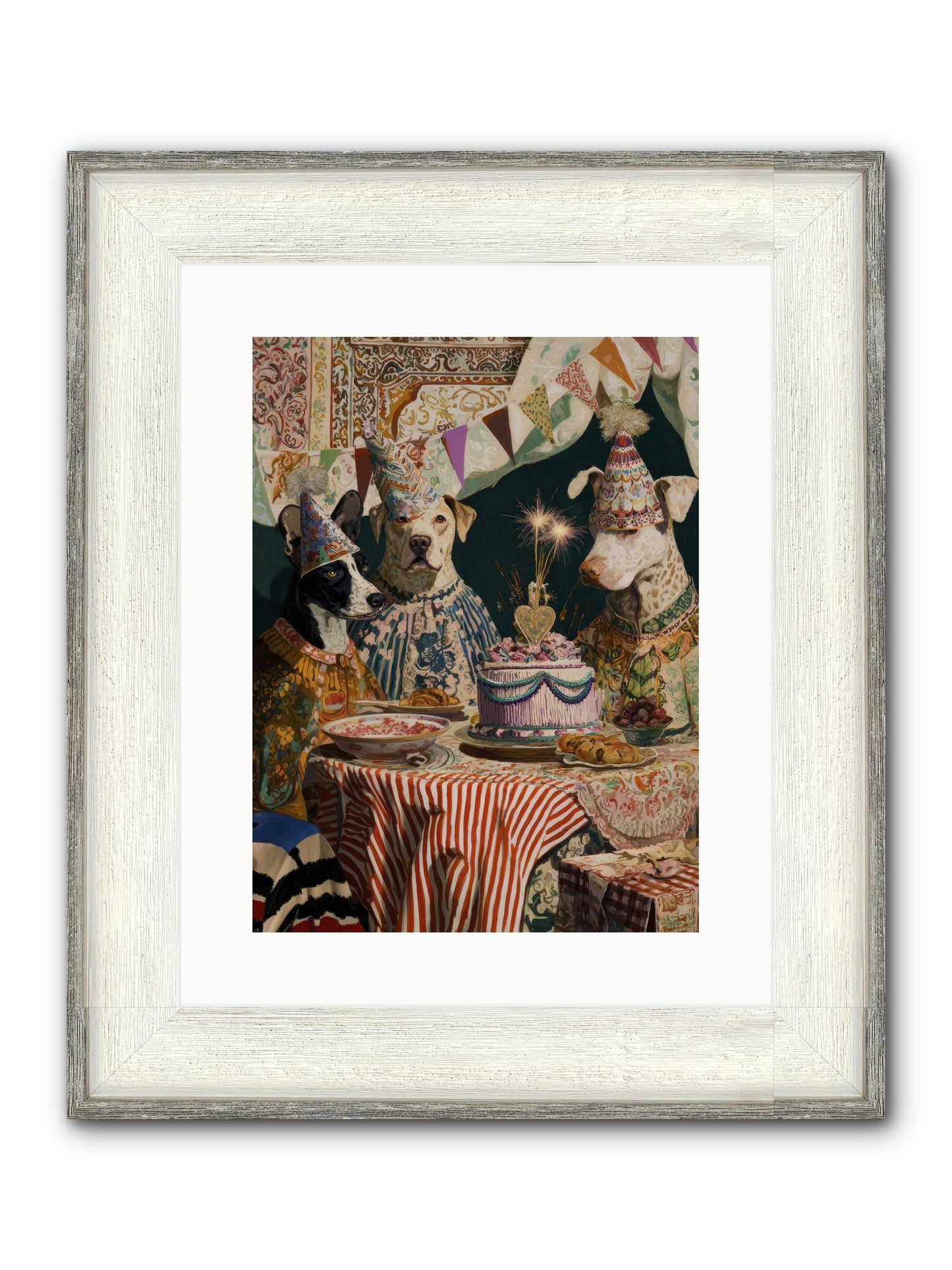 The Merry Gathering Framed Print - Driftwood White 12x16