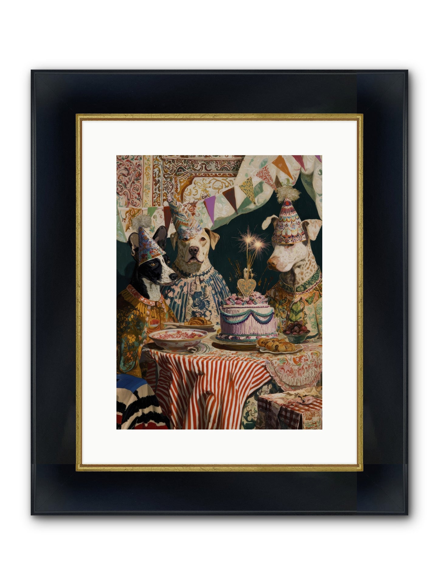 The Merry Gathering Framed Print - Wide Black w/Gold 12x16