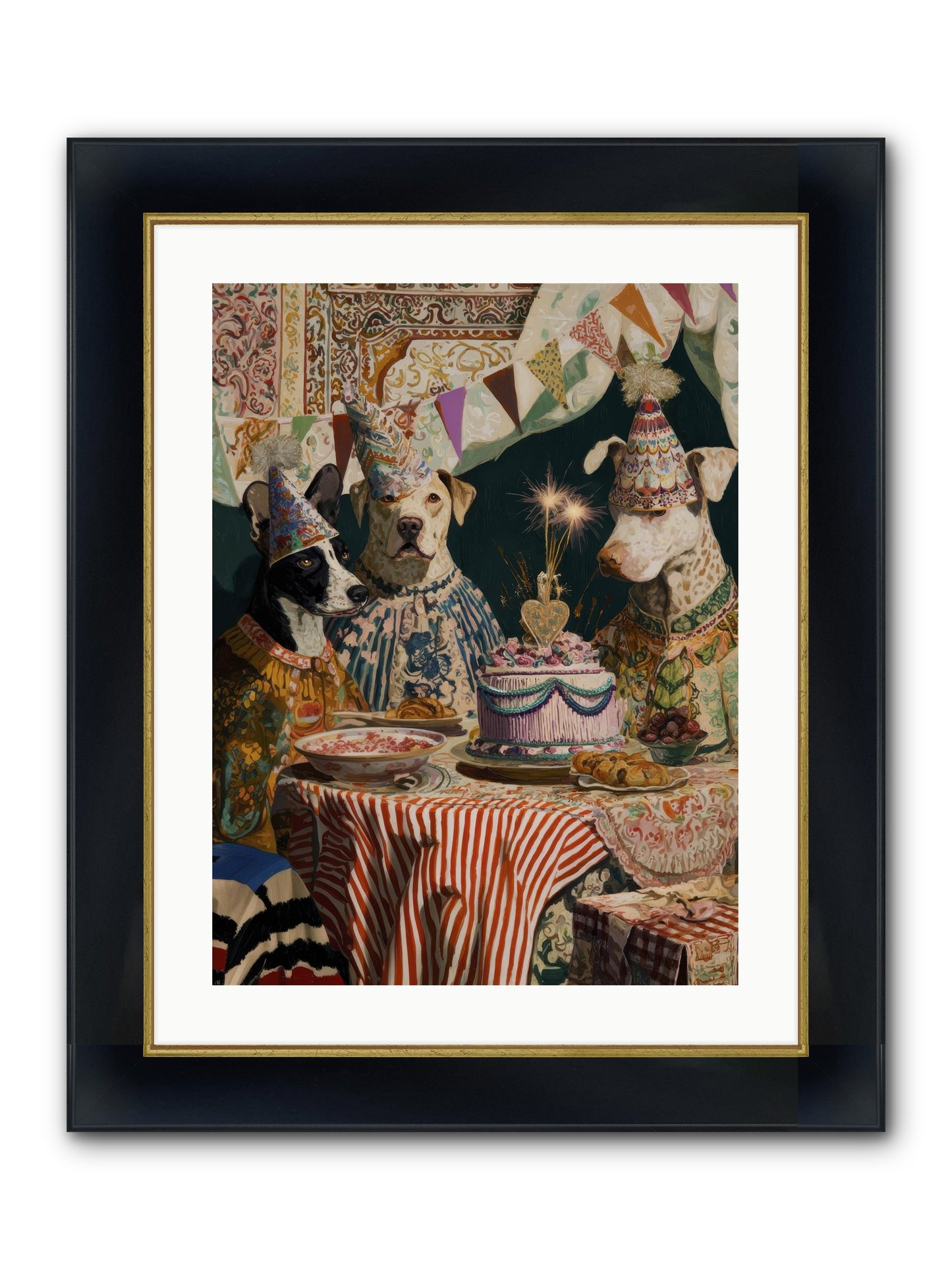 The Merry Gathering Framed Print - Wide Black w/Gold 18x24