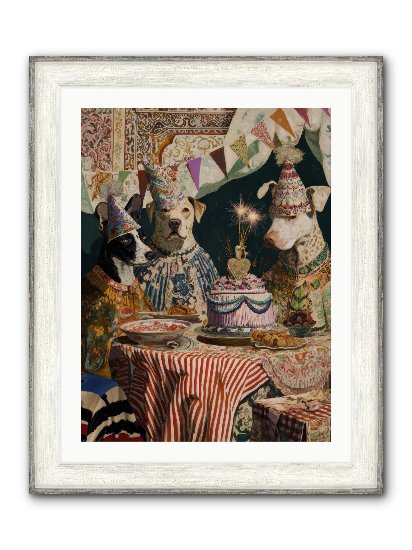 The Merry Gathering Framed Print - Driftwood White 24x32
