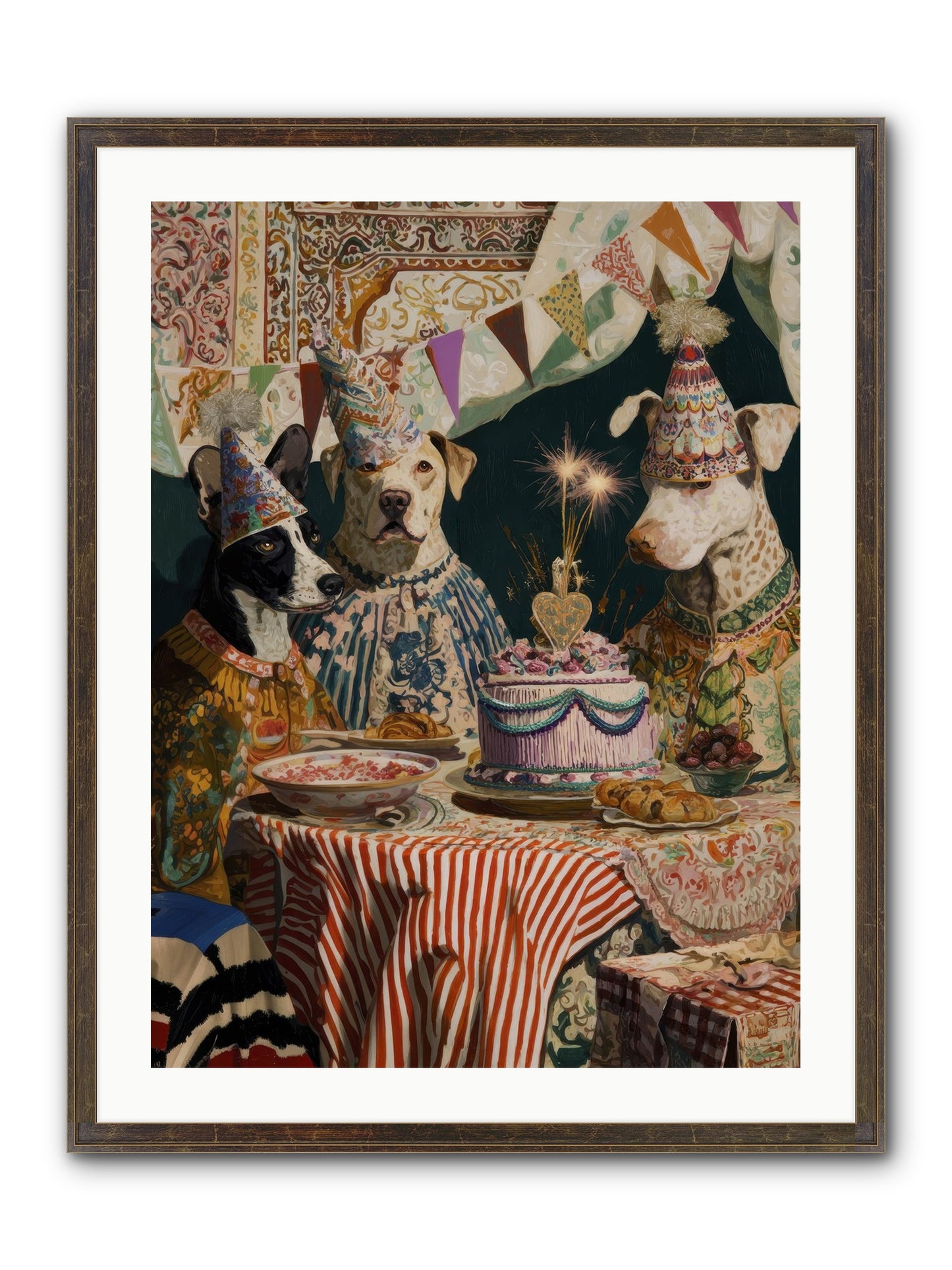The Merry Gathering Framed Print - Slimwoods Black/Gold 24x32