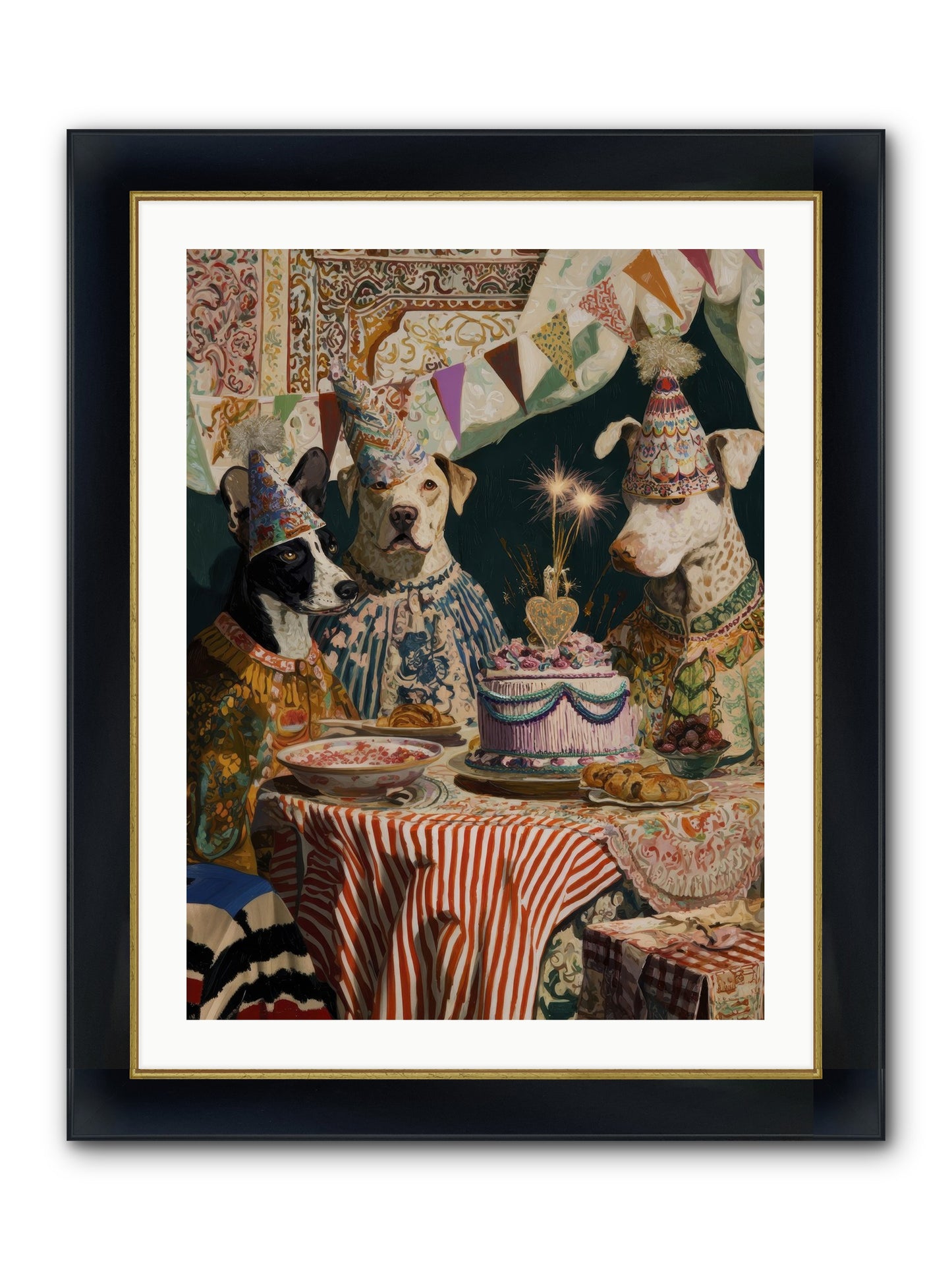 The Merry Gathering Framed Print - Wide Black w/Gold 24x32