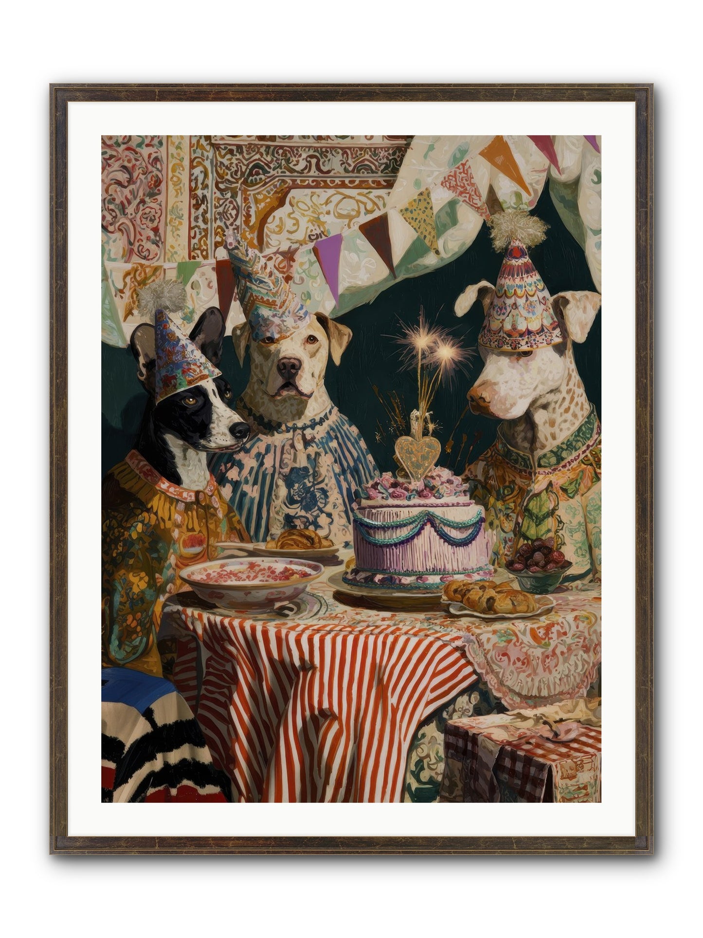 The Merry Gathering Framed Print - Slimwoods Black/Gold 30x40