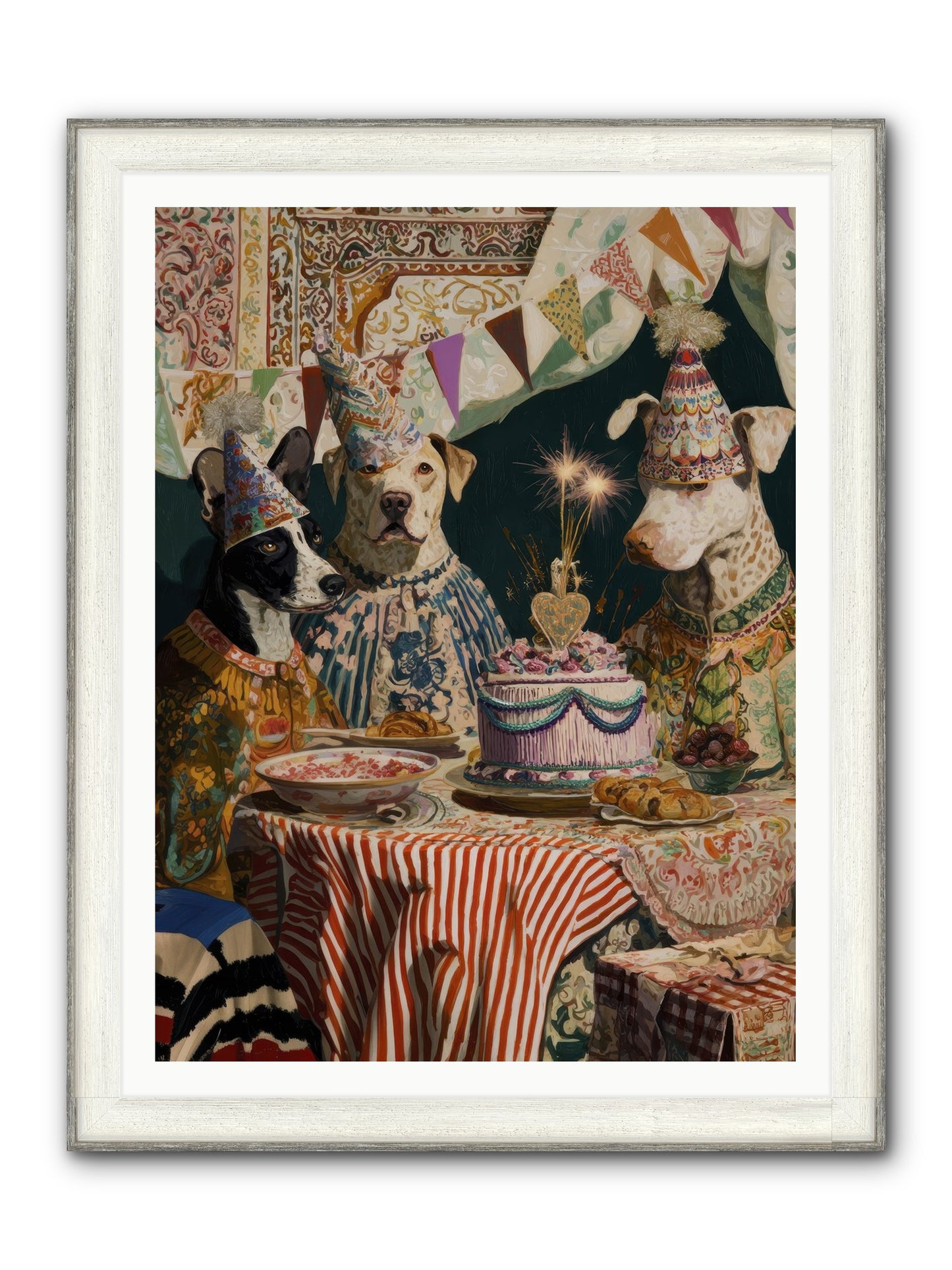 The Merry Gathering Framed Print - Driftwood White 36x48