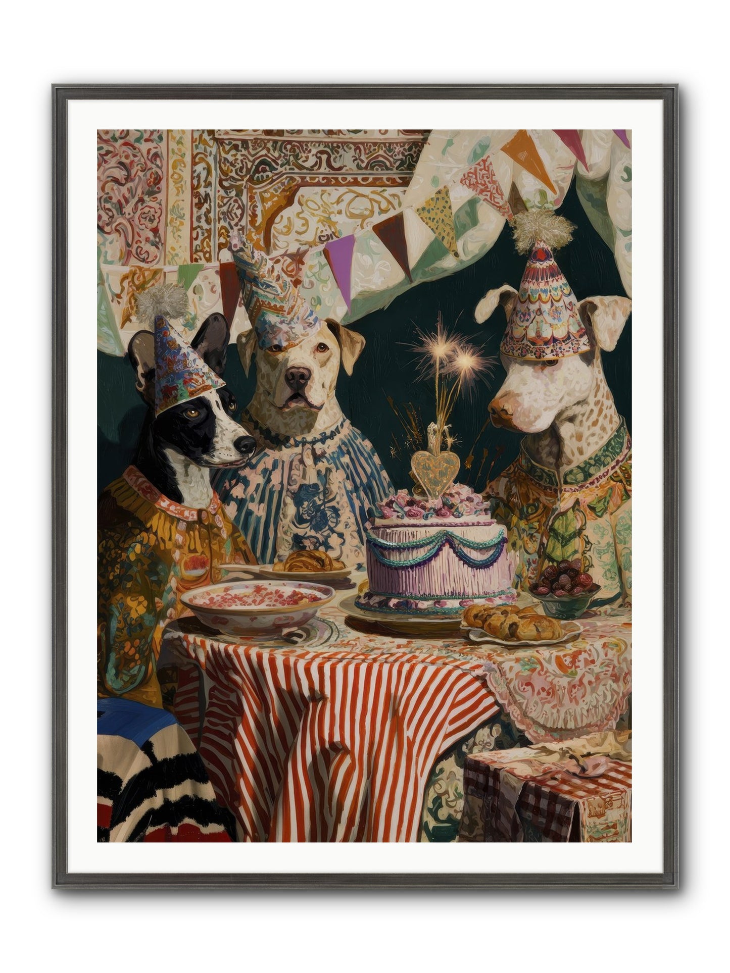 The Merry Gathering Framed Print - Slimwoods Black/Silver 36x48