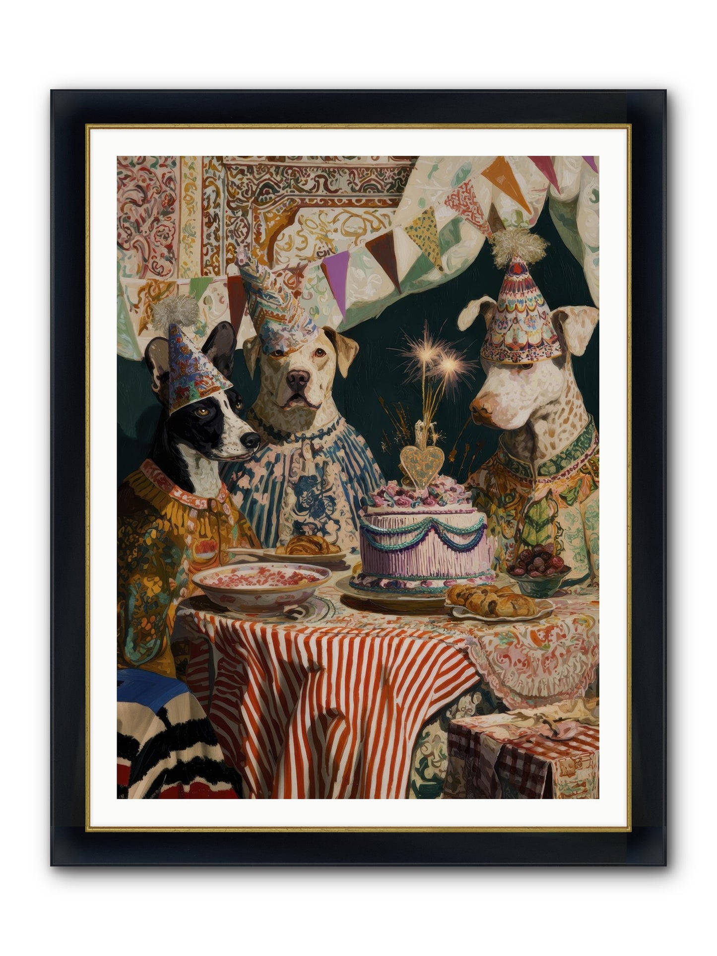 The Merry Gathering Framed Print - Wide Black w/Gold 36x48