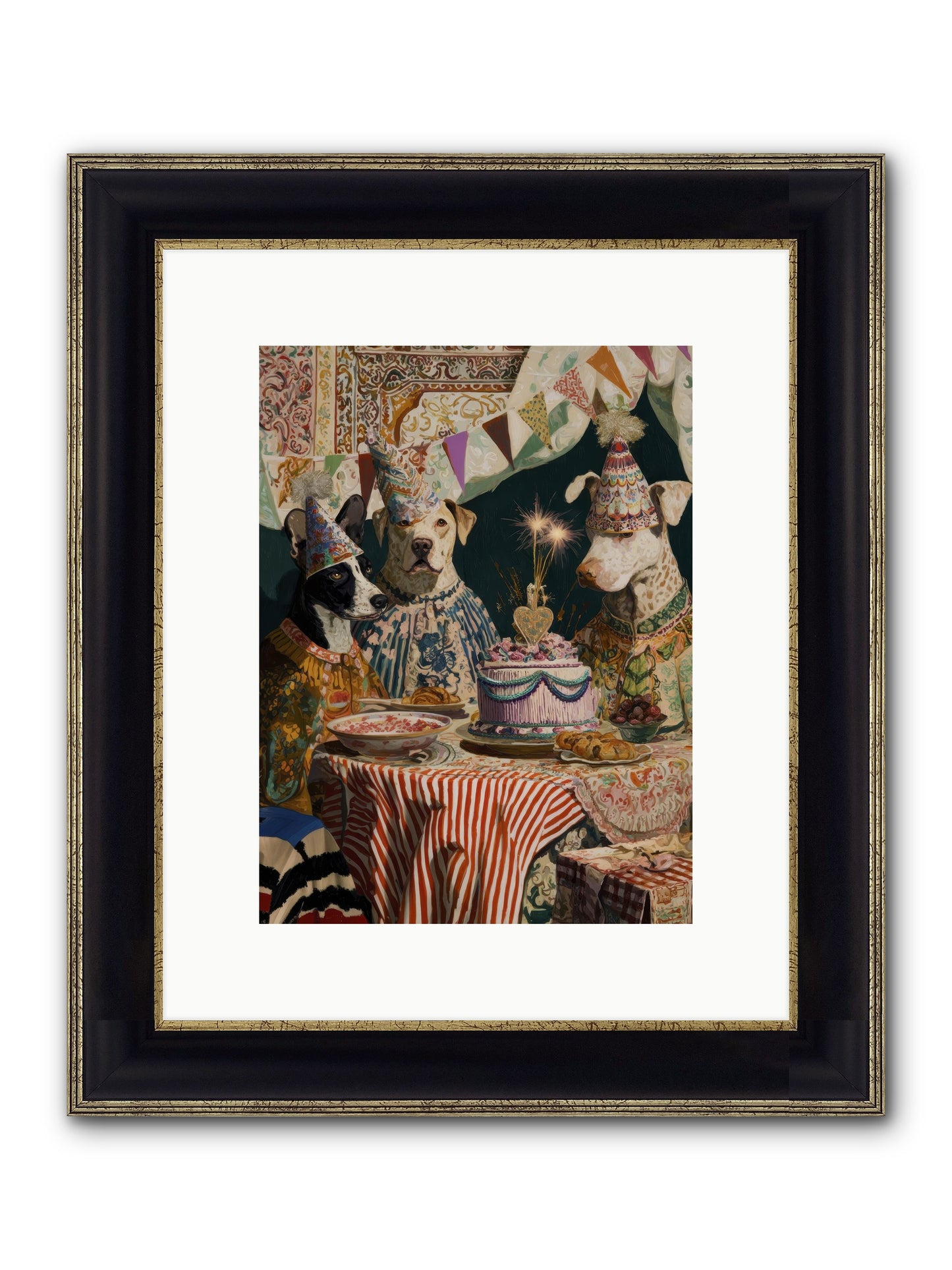 The Merry Gathering Framed Print - Black & Gold 9x12