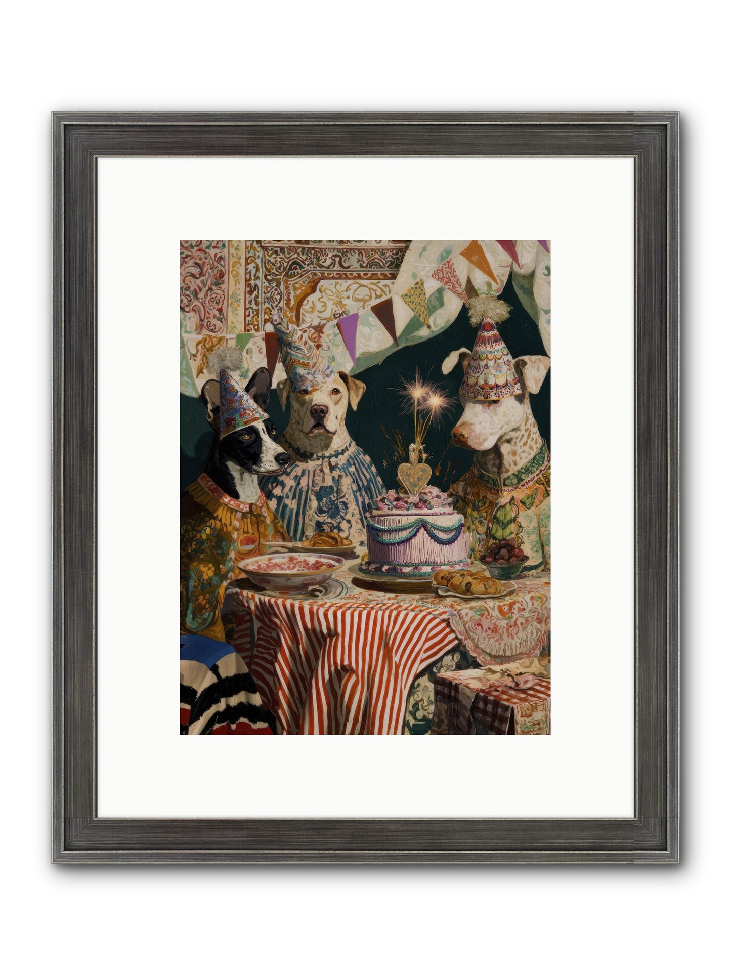 The Merry Gathering Framed Print - Slimwoods Black/Silver 9x12