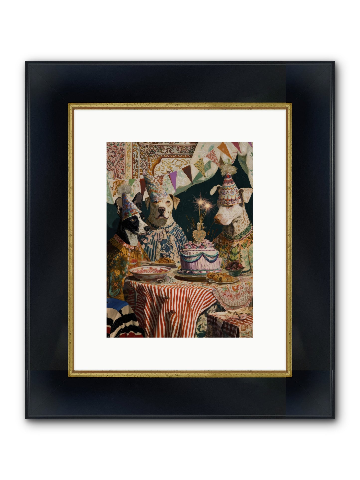 The Merry Gathering Framed Print - Wide Black w/Gold 9x12