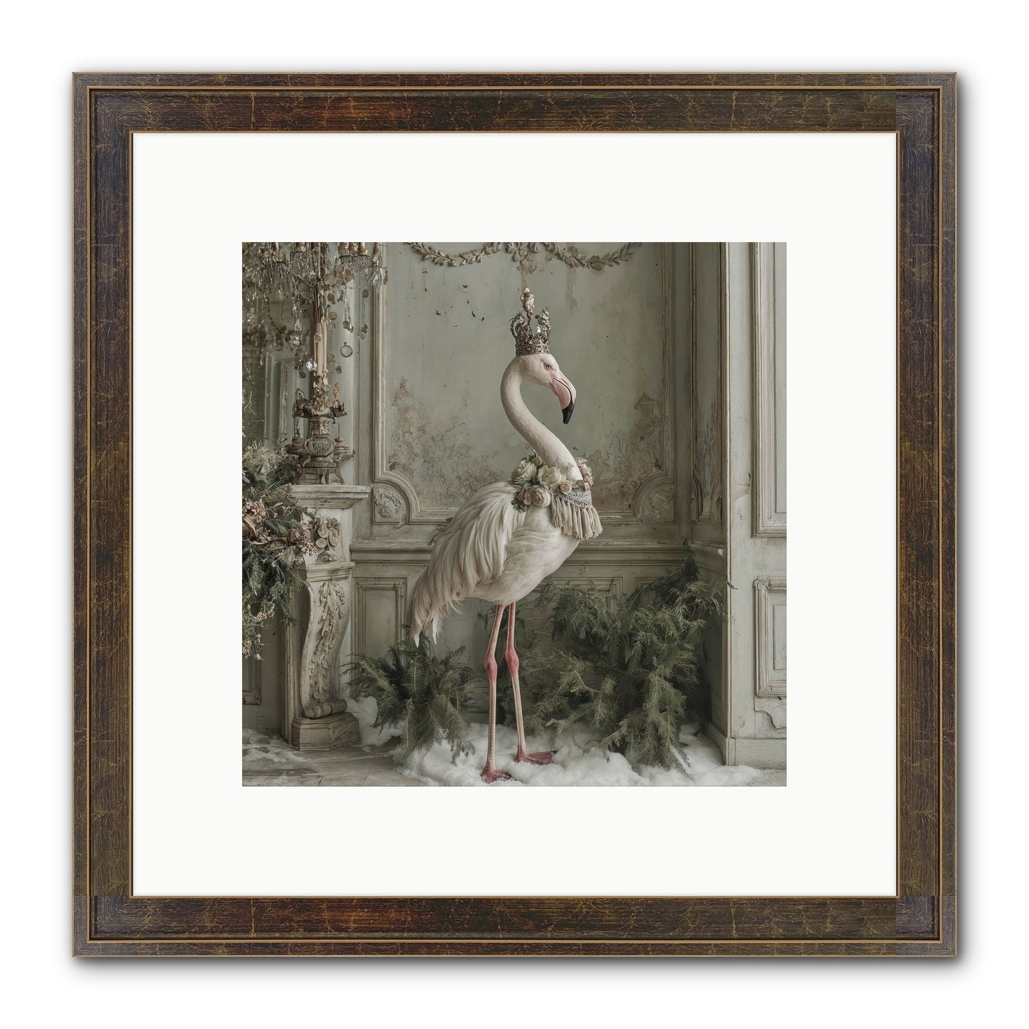 The Merry Mischief Of Snow Framed Print - Slimwoods Black/Gold 10x10