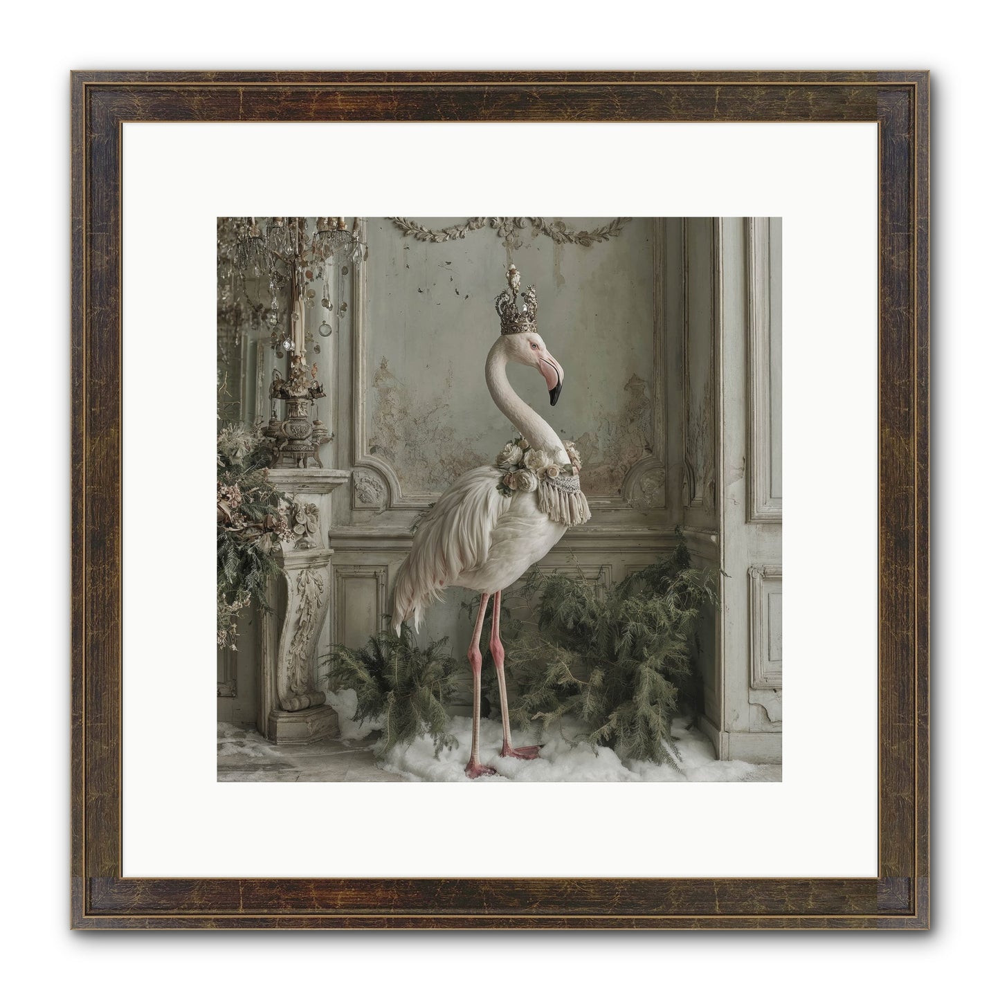 The Merry Mischief Of Snow Framed Print - Slimwoods Black/Gold 12x12