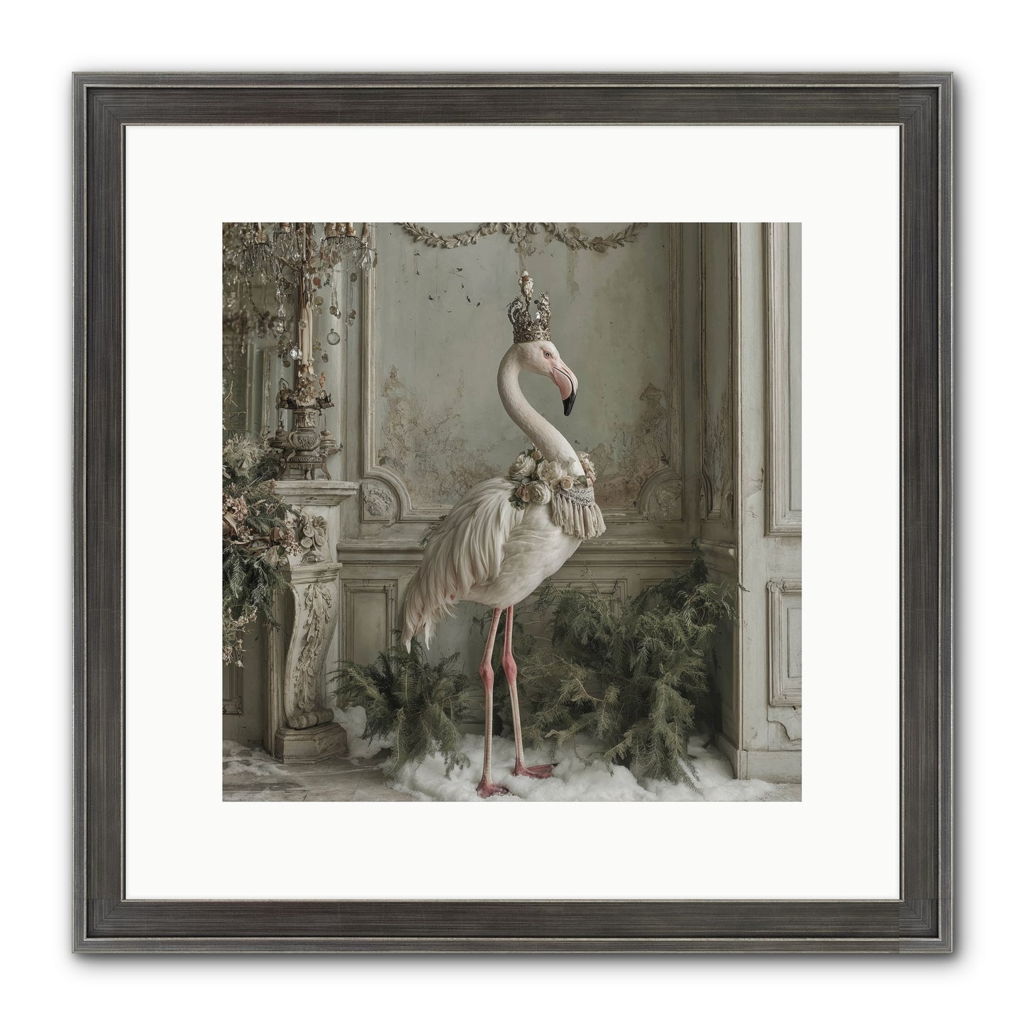 The Merry Mischief Of Snow Framed Print - Slimwoods Black/Silver 12x12