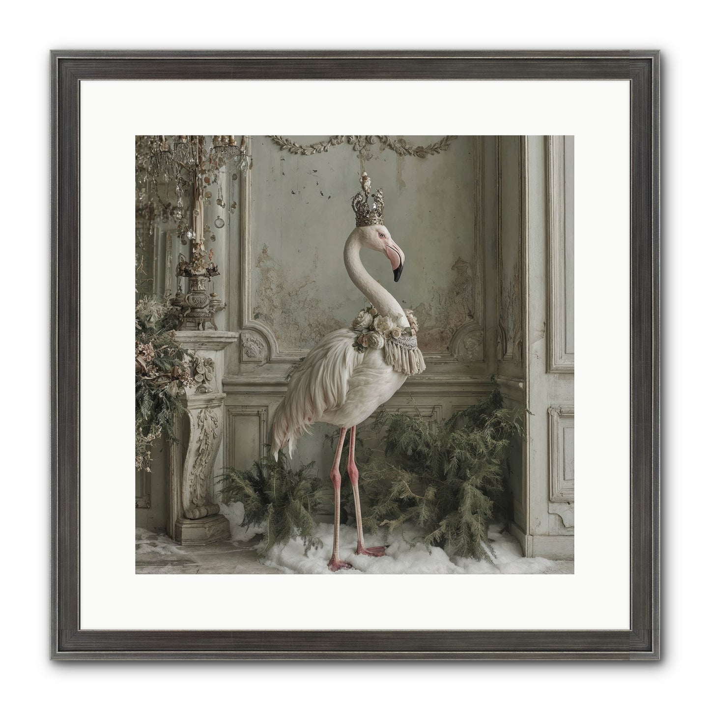 The Merry Mischief Of Snow Framed Print - Slimwoods Black/Silver 16x16