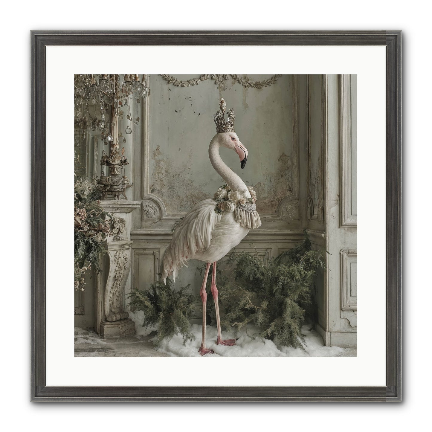 The Merry Mischief Of Snow Framed Print - Slimwoods Black/Silver 20x20