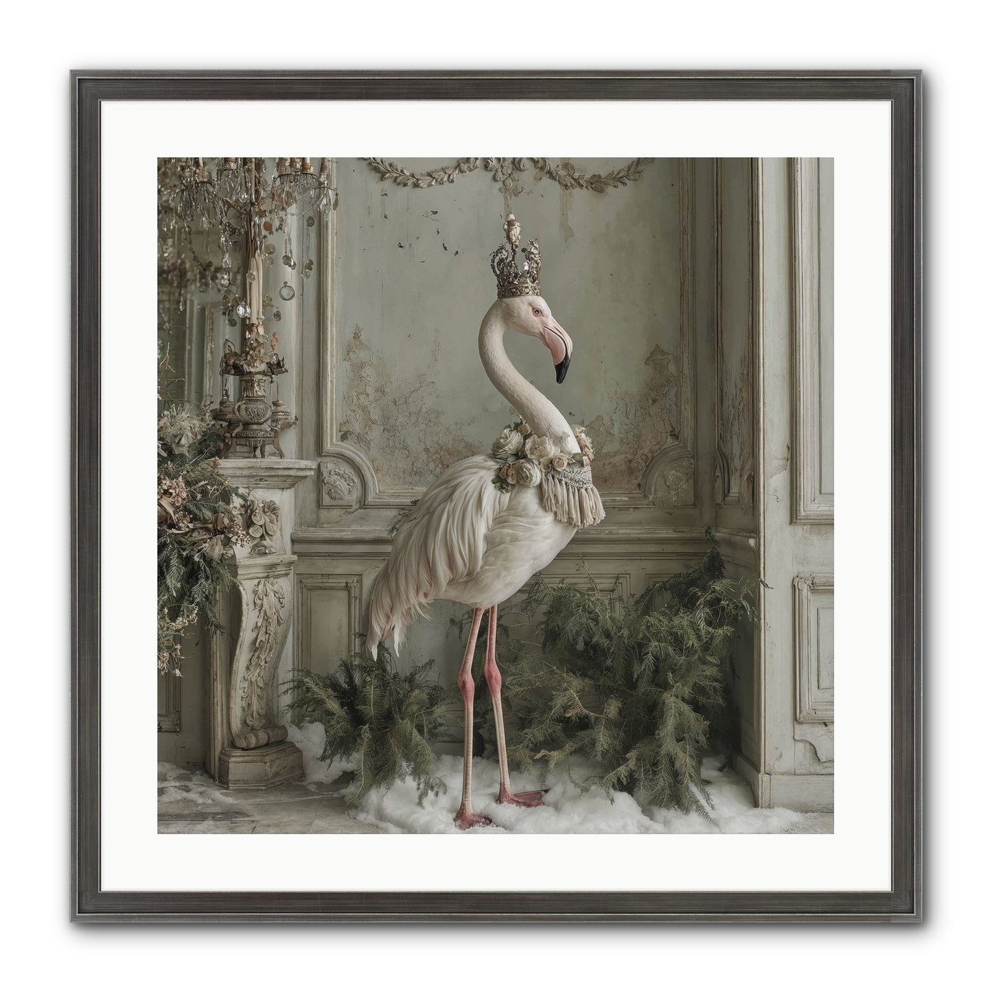 The Merry Mischief Of Snow Framed Print - Slimwoods Black/Silver 24x24