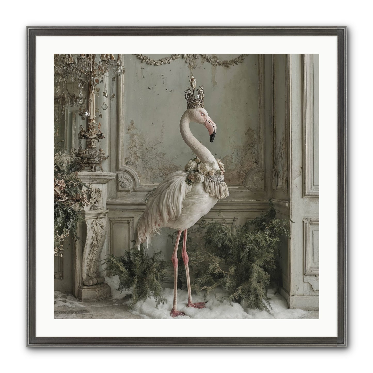 The Merry Mischief Of Snow Framed Print - Slimwoods Black/Silver 30x30