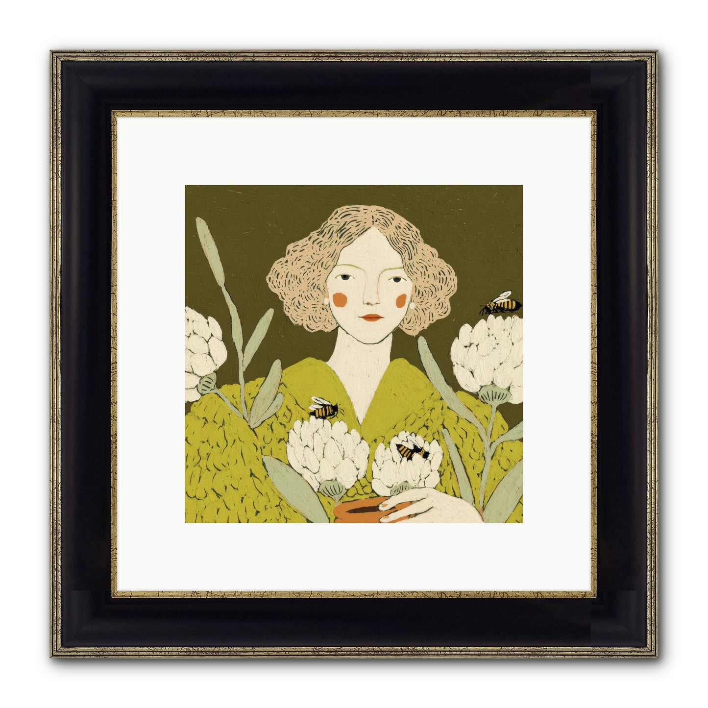 The Message Framed Print - Black & Gold 10x10