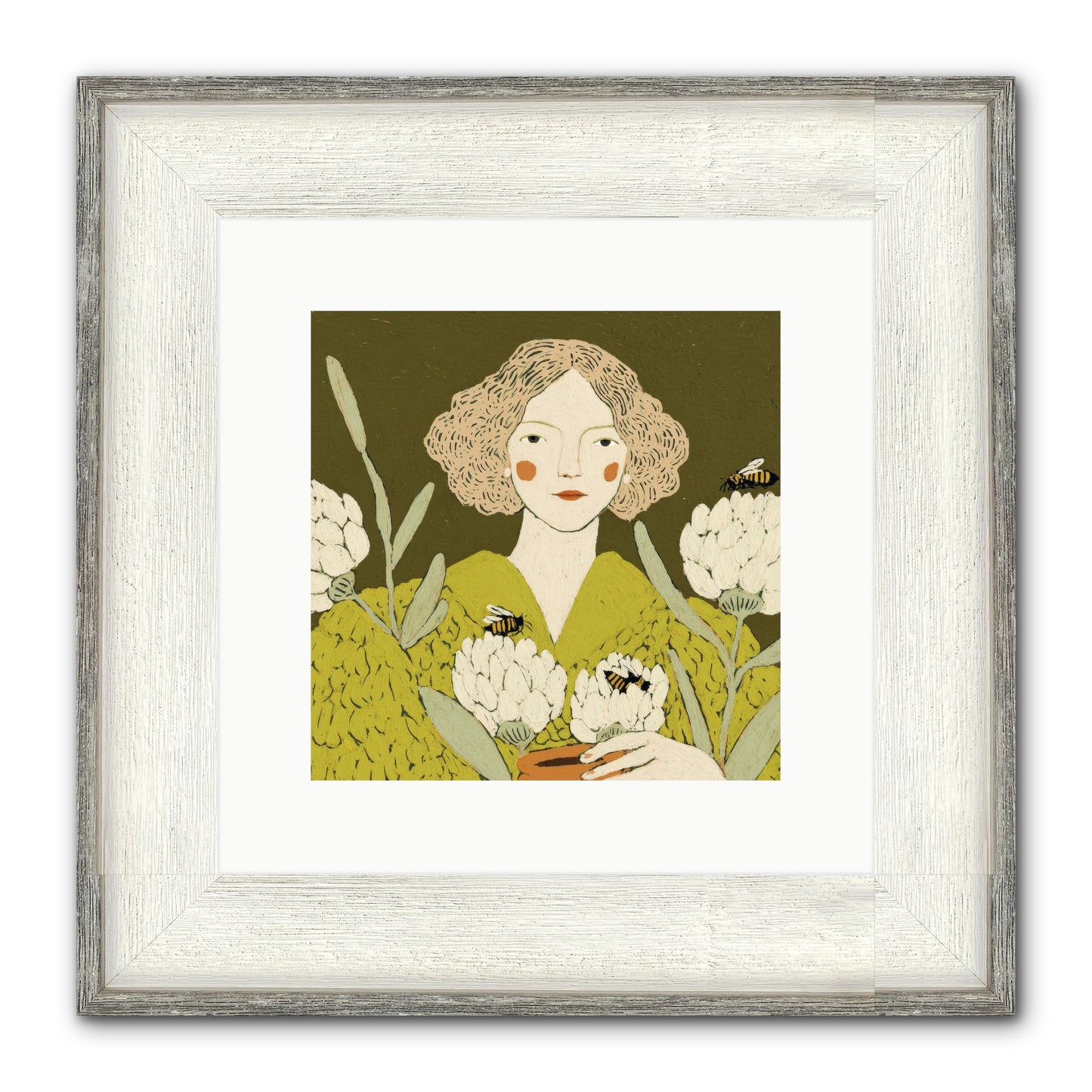 The Message Framed Print - Driftwood White 10x10