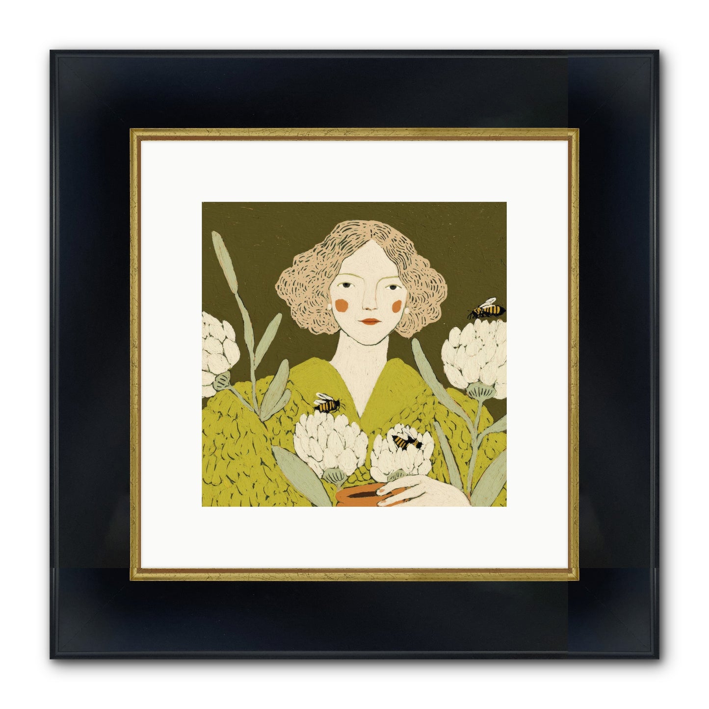 The Message Framed Print - Wide Black w/Gold 10x10
